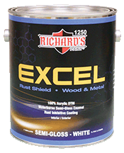 Richard's® EXCEL Rust Shield 100% Acrylic DTM Industrial Semi-Gloss Enamel Paint (1250) - Corrosion-Resistant Protective Coating for Metal, Wood & Concrete Surfaces | Ideal for Factories, Warehouses & Outdoor Equipment