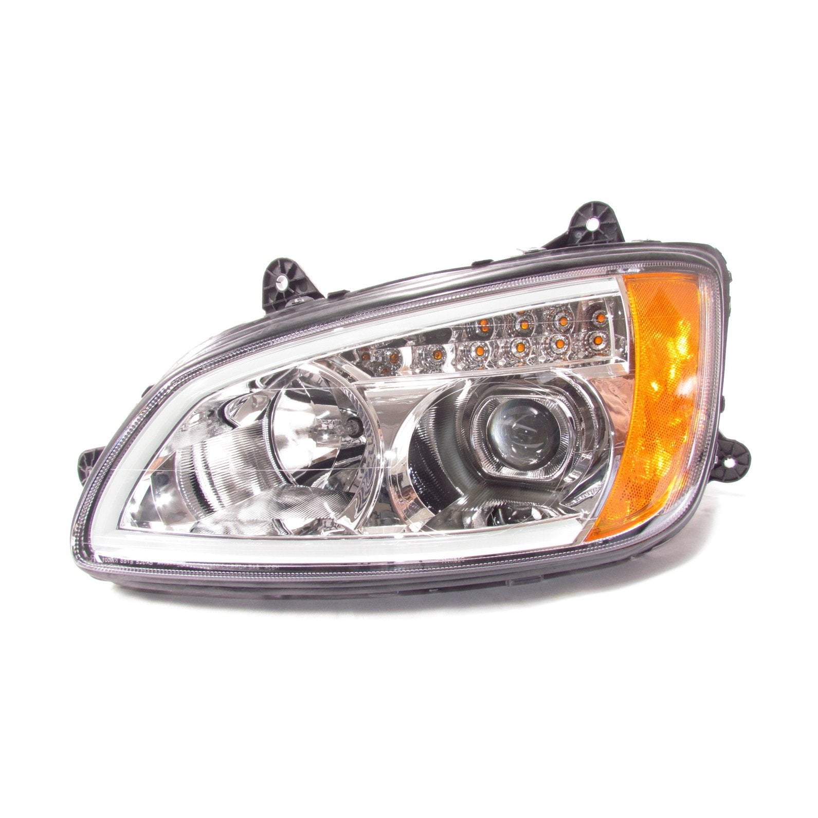 Kenworth T660 Chrome Projector Headlights with LED Light Bar - High-Performance Truck Lighting for Night Driving & Off-Road Adventures
