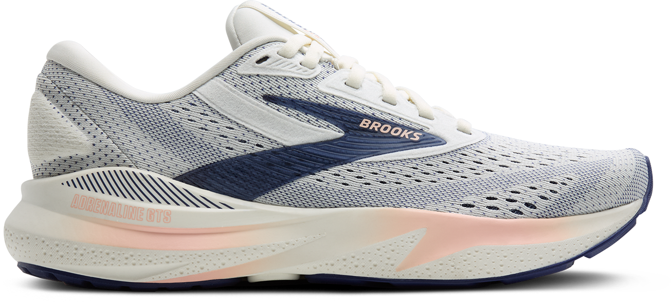 Women's Adrenaline GTS 24 Running Shoes - Lightweight Cushioned Sneakers for Women in Grey/Blue Ribbon/Peach | Perfect for Jogging, Gym Workouts & Everyday Comfort
