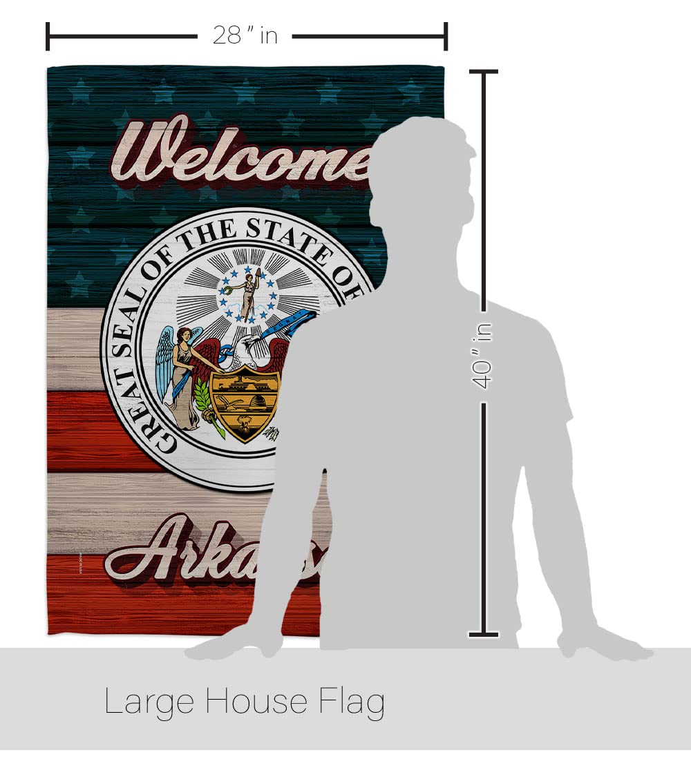 Americana Home & Garden Welcome Arkansas House Flag - Double-Sided USA Made Decorative Banner for States, Territories & Country Areas - Perfect for Small Garden, Yard, Porch & Patriotic Gift Giving