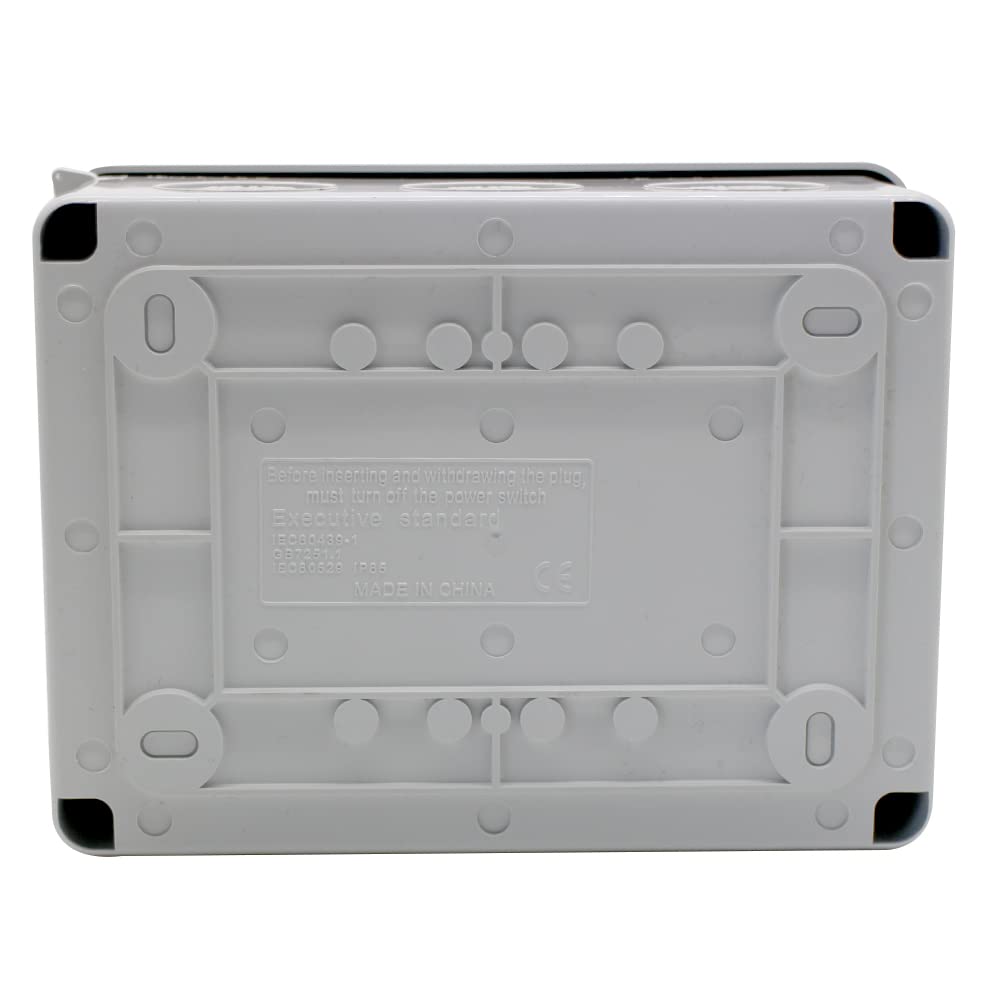 5-Way Outdoor Waterproof Circuit Breaker Distribution Box with Transparent Cover - Wall Mount Electrical Panel for Home, Garage & Workshop Use