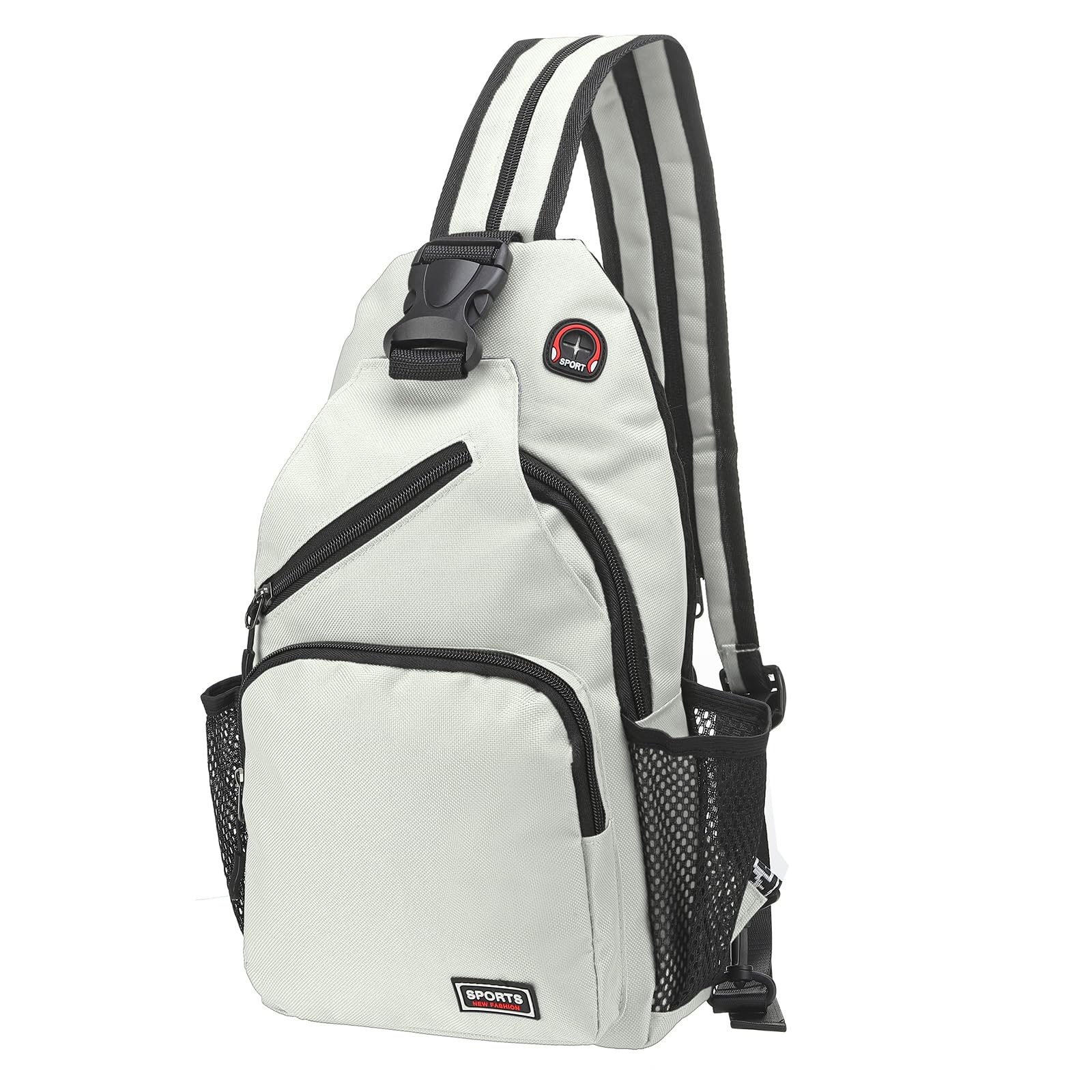 Convertible Sling Bag Crossbody Backpack for Women & Men - 8.5x15 Inch Lightweight Multifunctional Shoulder Bag with Headphone Jack - Perfect for Hiking, Travel, Cycling & Everyday Use - White