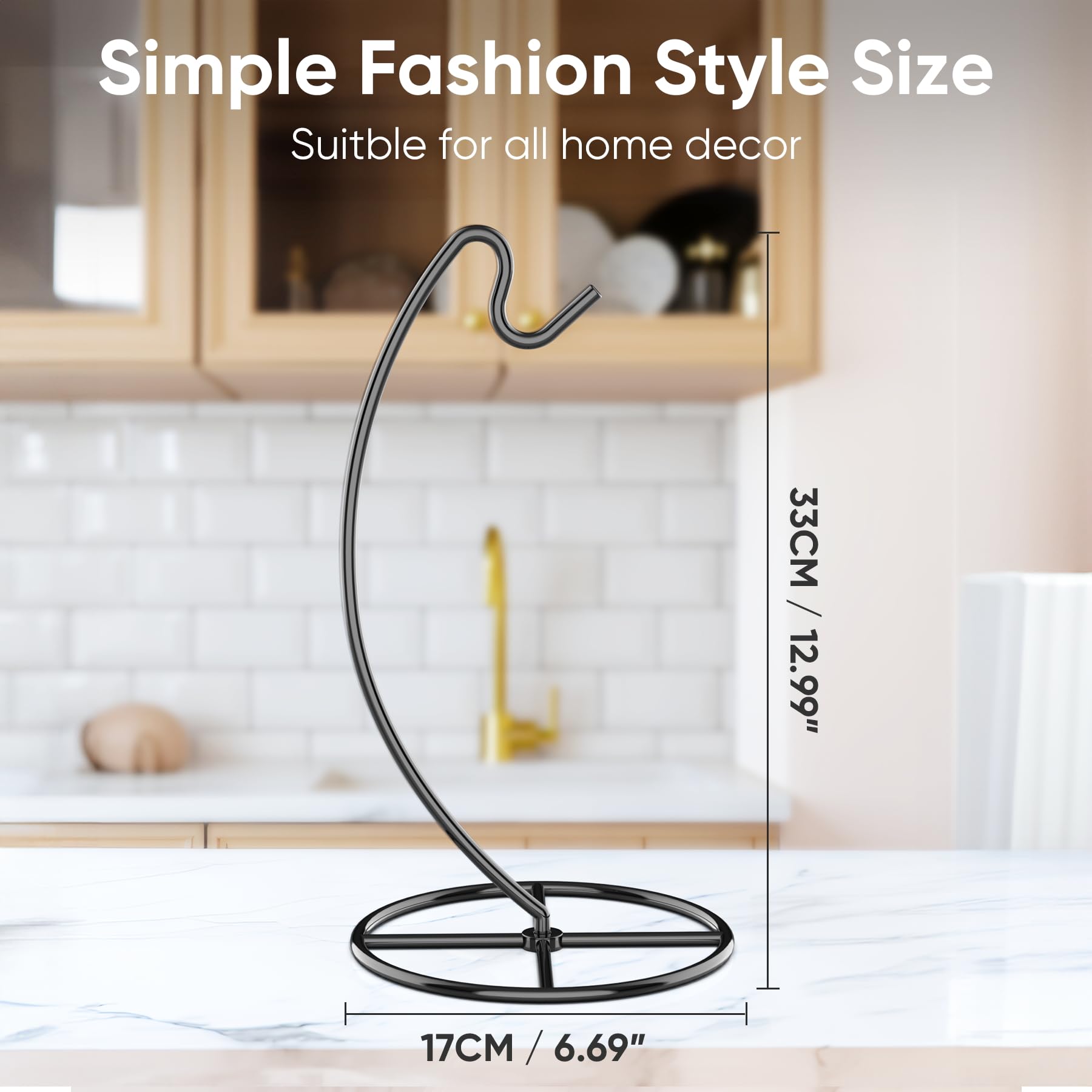 2 Pack Heavy Duty Banana Hanger Stand - Metal Banana Tree Holder & Grape Rack for Kitchen Countertop - Supports Up to 15lbs - Space Saving Fruit Storage Solution (Black) - Perfect for Organizing Bananas, Grapes & Fruits in Home Kitchens, Cafes & Restaurants