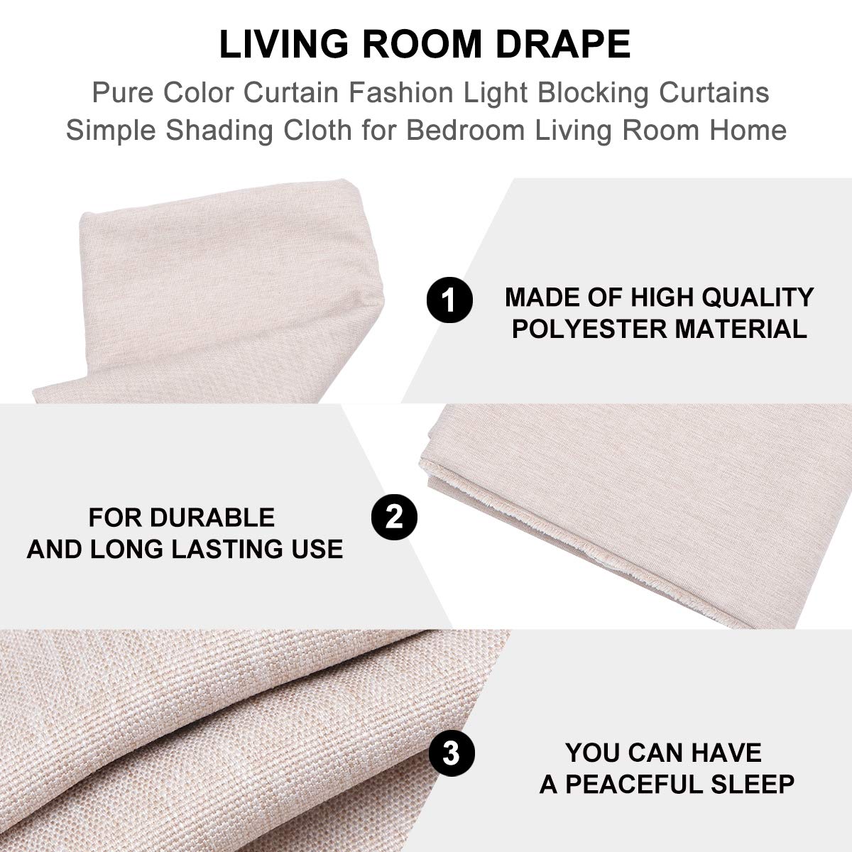 ARTIBETTER Blackout Curtains - Polyester Flannel for Bedroom, Noise Canceling & Light Blocking - Perfect for Home & Office