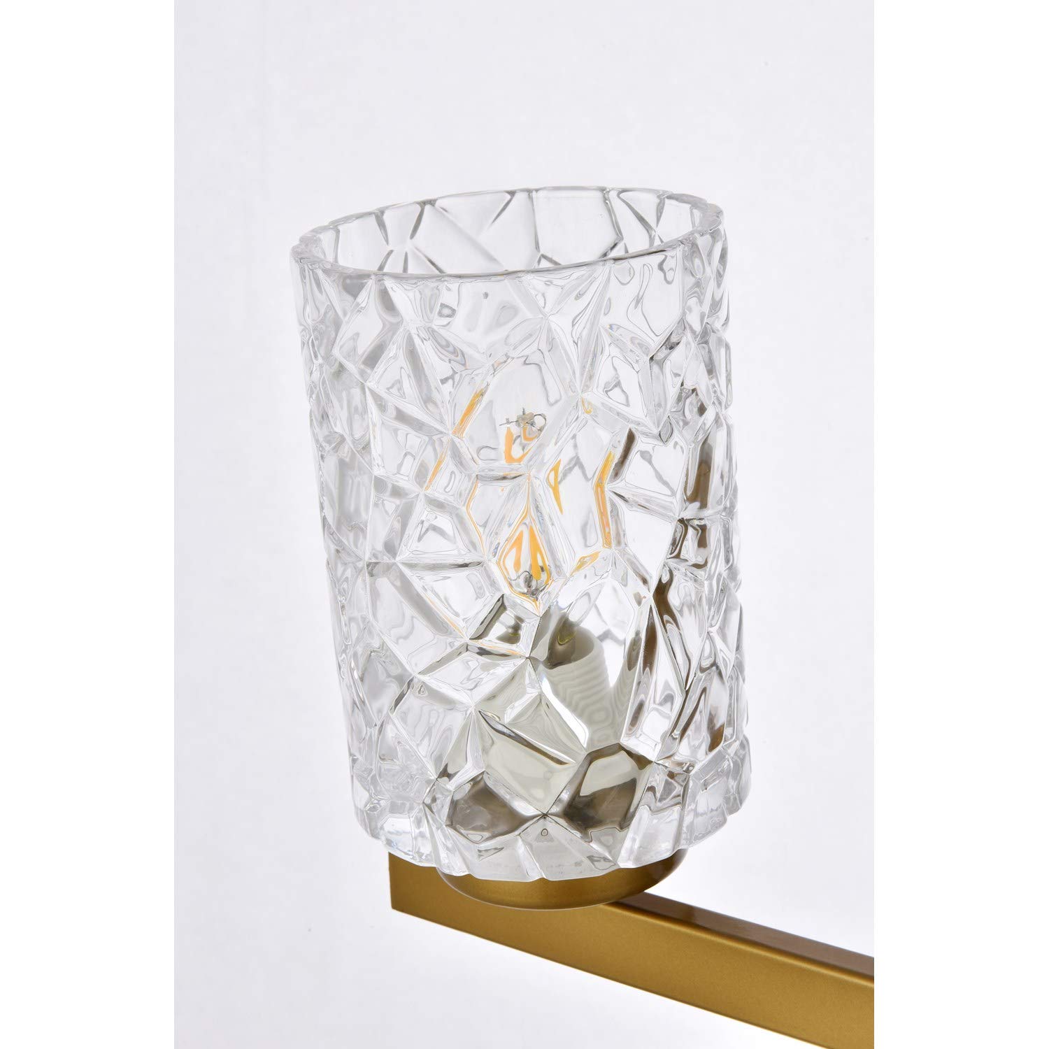 Cassie 2-Light Brass Bathroom Wall Sconce with Clear Glass Shade - Perfect for Vanity Lighting, Powder Room & Modern Bathroom Decor