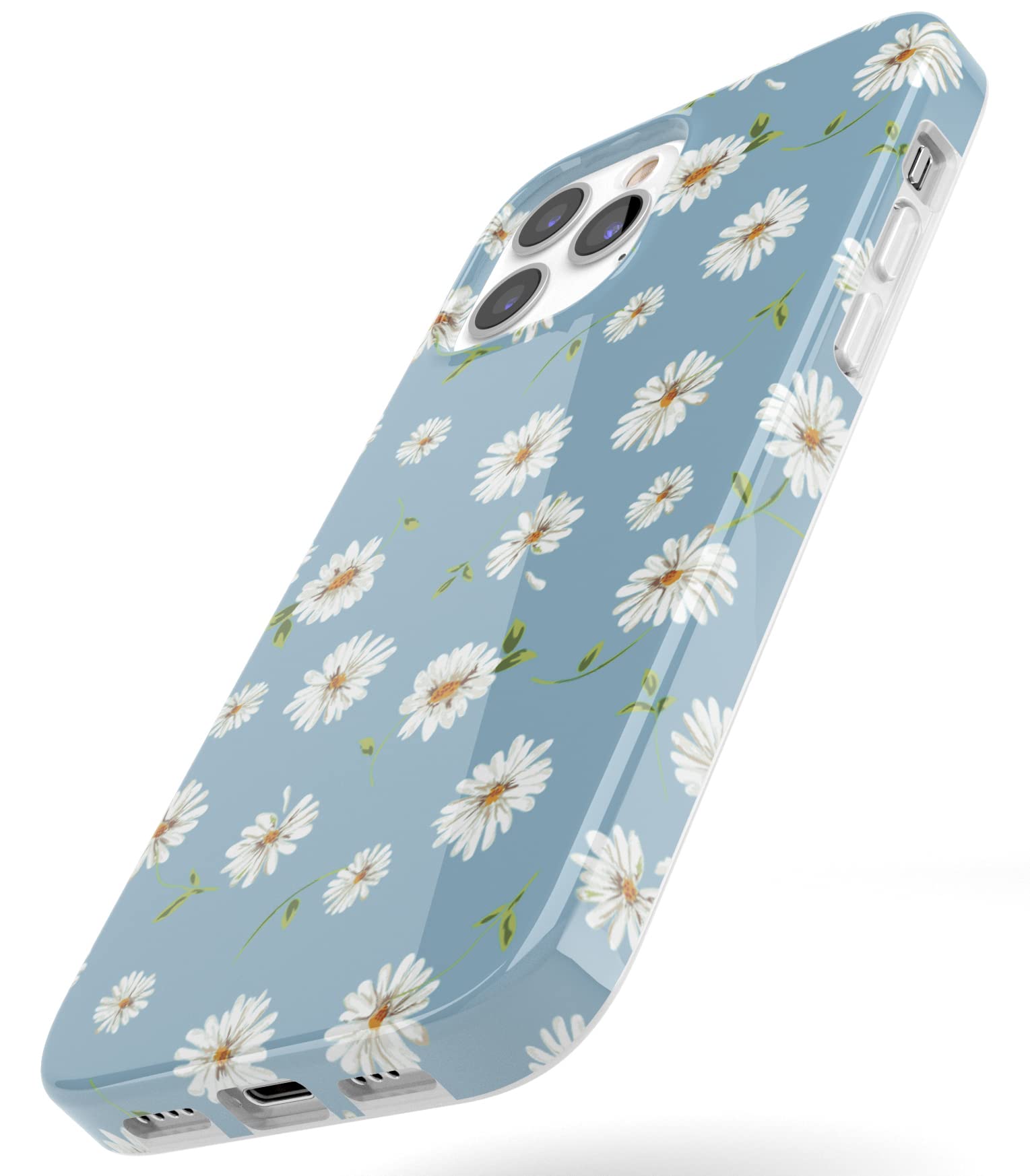 Casely iPhone 12/12 Pro Case - Daisy Daydream Baby Blue Floral Ultra-Slim Protective Cover | Perfect for Everyday Use, Office & Travel