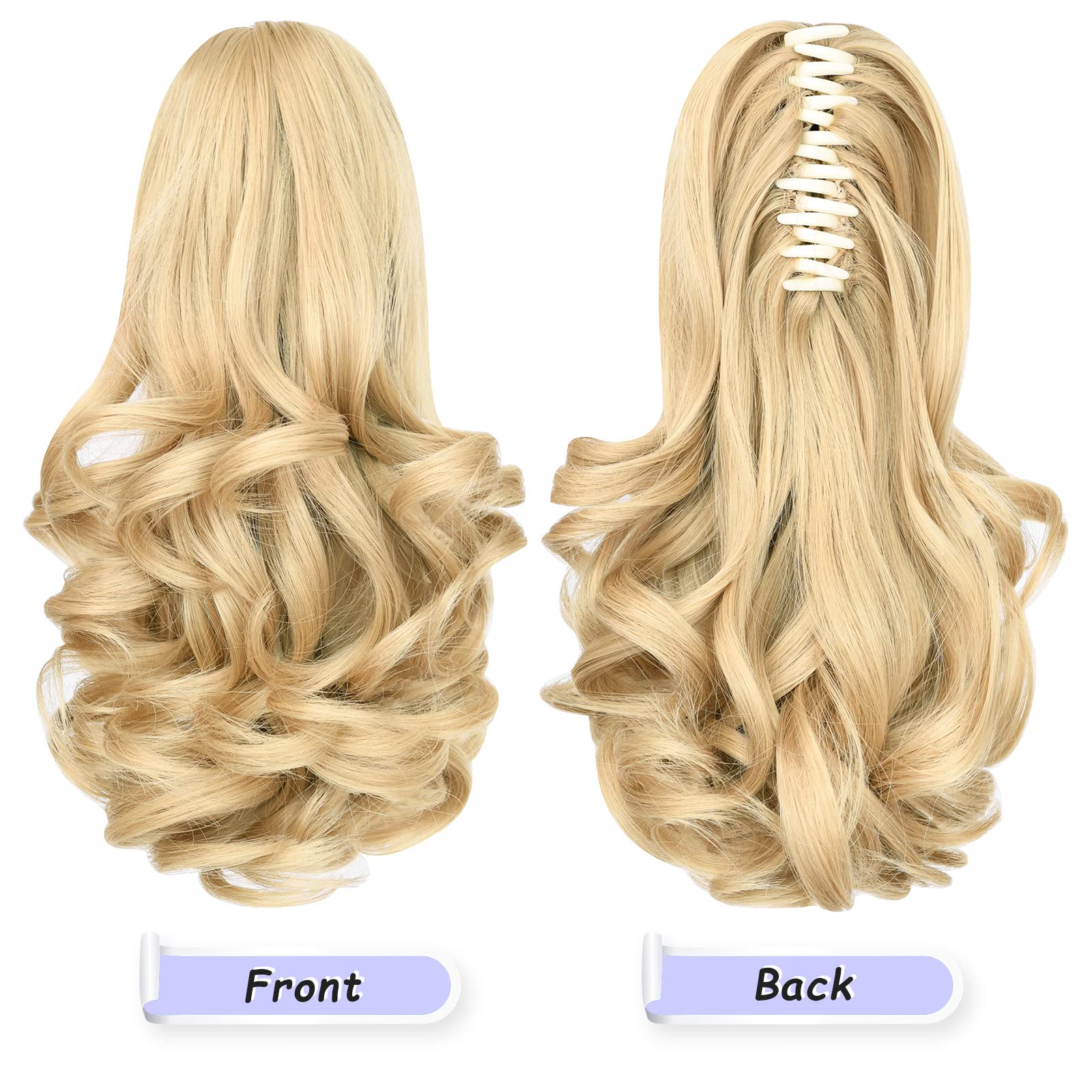 Natural Straight Ponytail Hair Extension with Claw Clip - Seamless Blonde Brown Black Hairpiece for Women - Perfect for Parties, Weddings & Everyday Styling