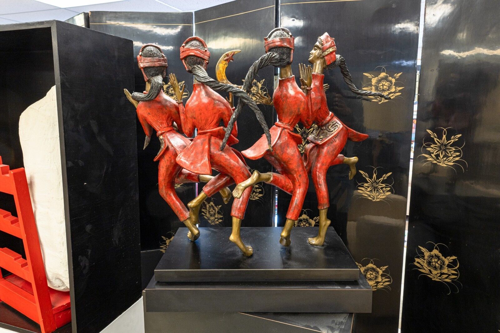 Jiang Tie Feng Bronze Sculpture - Moonlight Dance Figurine | Handcrafted Artwork for Home Decor & Office Display | Perfect Gift for Art Lovers & Collectors