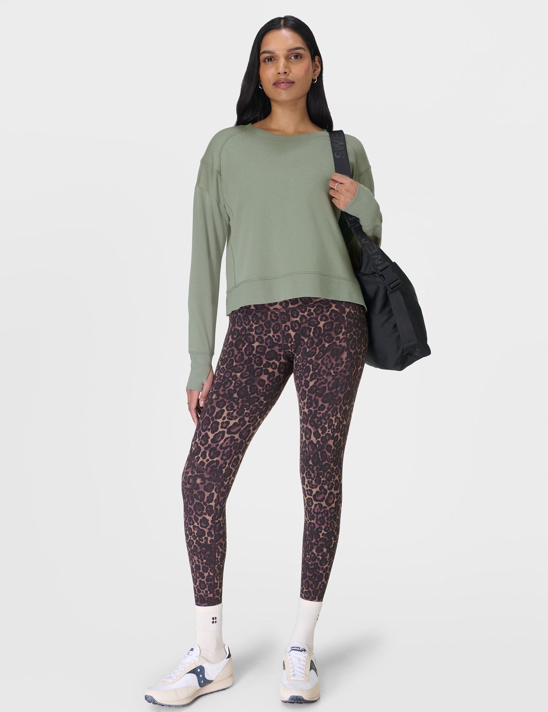 After Class Crop Sweatshirt for Women - Soft Comfortable Willow Green Pullover | Perfect for Casual Wear, Lounging & Street Style Fashion