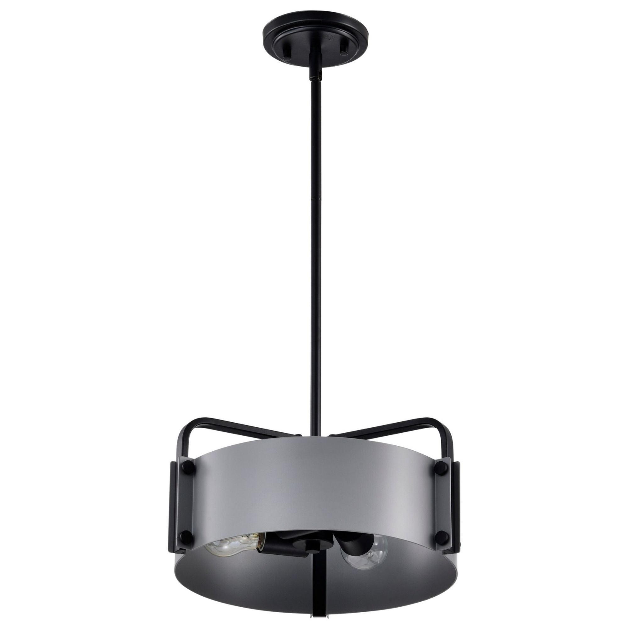 Altos 14-Inch 3-Light Pendant Light Fixture - Matte Gray & Black Finish for Kitchen Island, Dining Room, or Bedroom Lighting