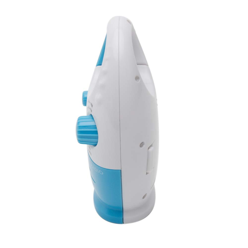 UXELY Waterproof Shower Radio with AM/FM, Adjustable Volume & Built-in Speaker - Perfect for Bathroom, Poolside, Beach & Outdoor Use (White Blue)