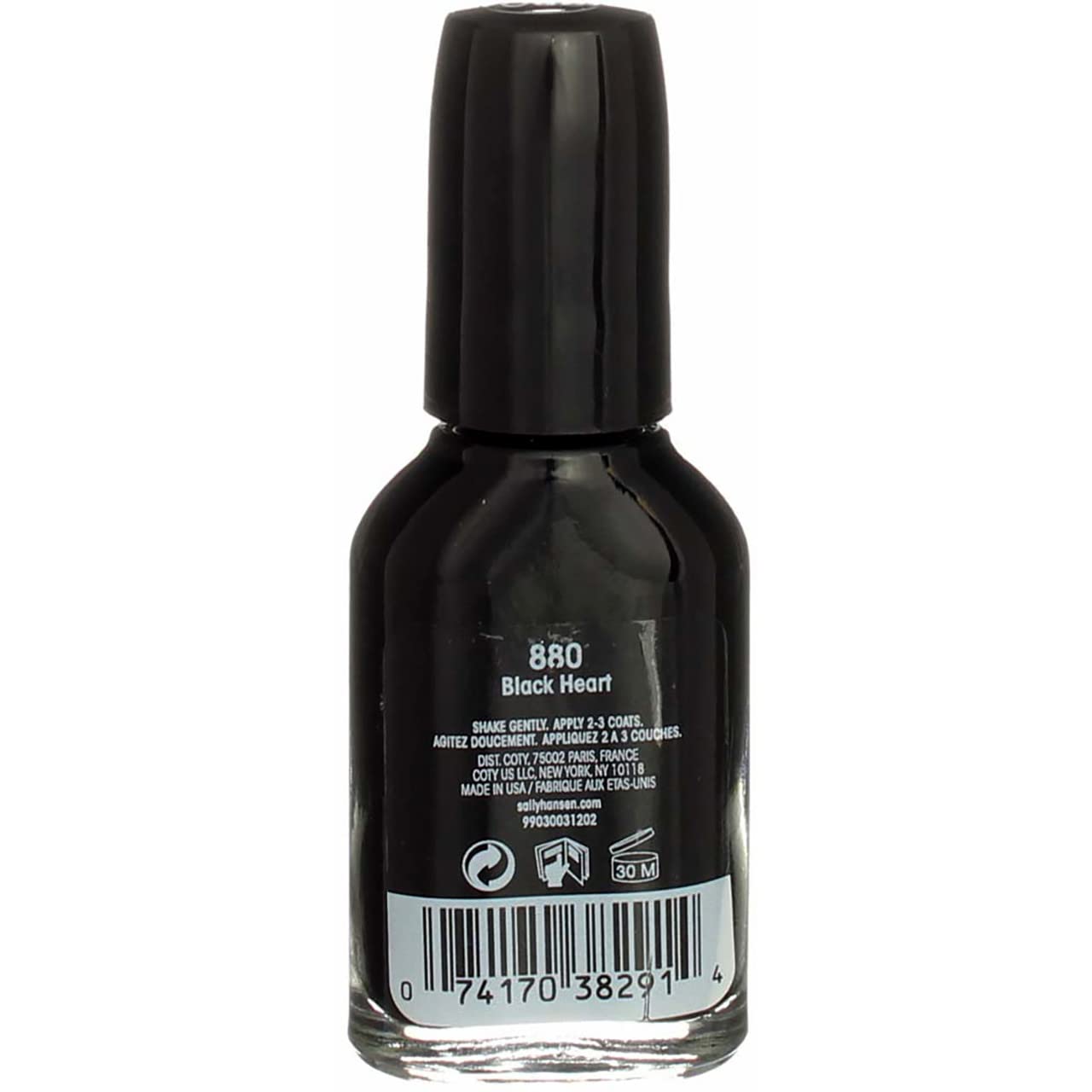 Sally Hansen Hard as Nails Strengthening Nail Polish - Black Heart (0.45 oz, Pack of 5) | Long-Lasting Chip-Resistant Formula for Stronger Nails | Perfect for Daily Wear, Special Occasions & Professional Manicures