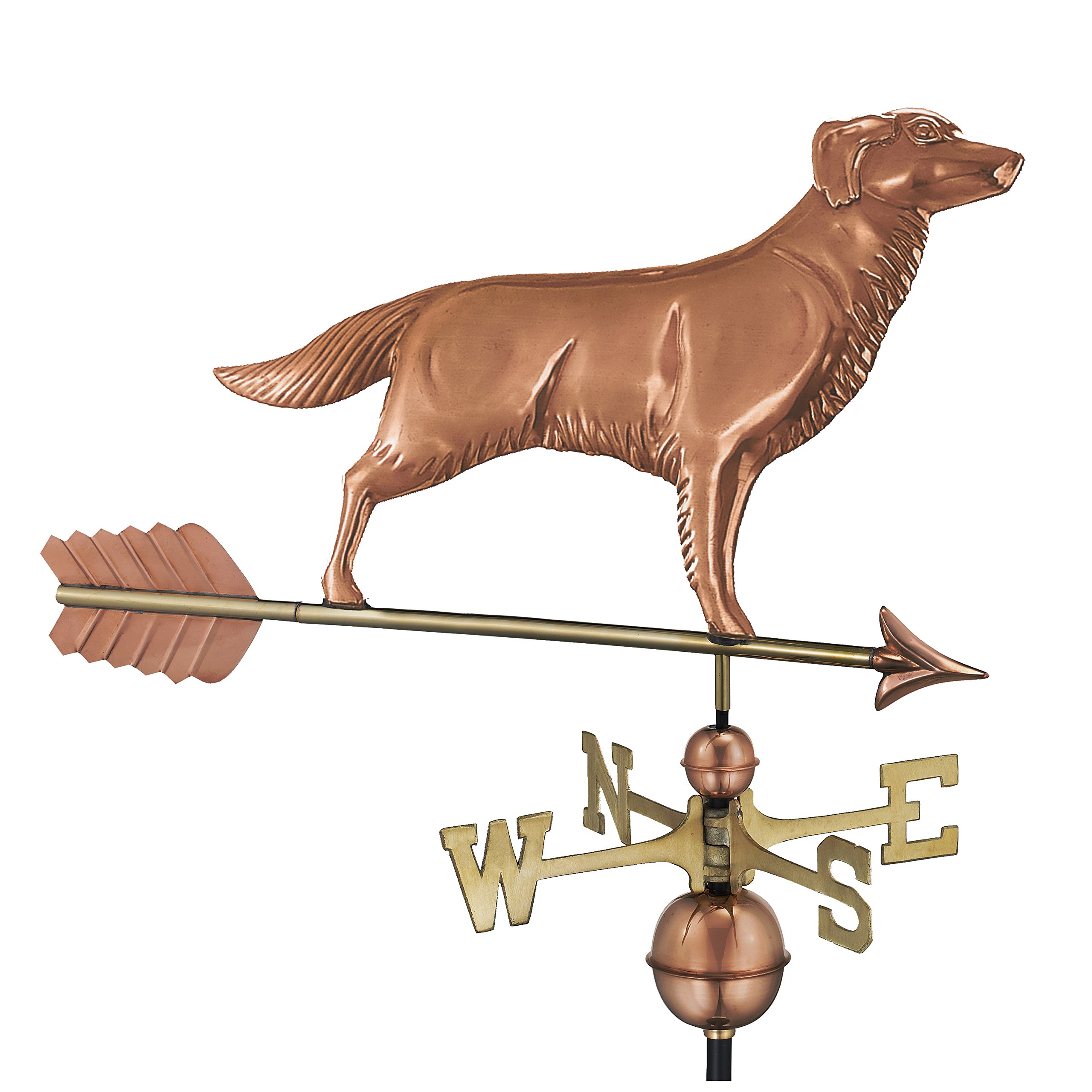 Handcrafted Golden Retriever Dog Weathervane with Arrow - Pure Copper Outdoor Decor for Garden, Roof, or Barn | Rustic Home & Farmhouse Decoration