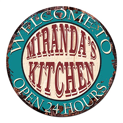 Vintage Welcome to Kitchen Open 24 Hours Tin Sign - Rustic Shabby Chic Retro Metal Wall Decor for Kitchen, Bar, Pub, Coffee Shop & Man Cave - Perfect Gift Idea for Home & Restaurant Decor