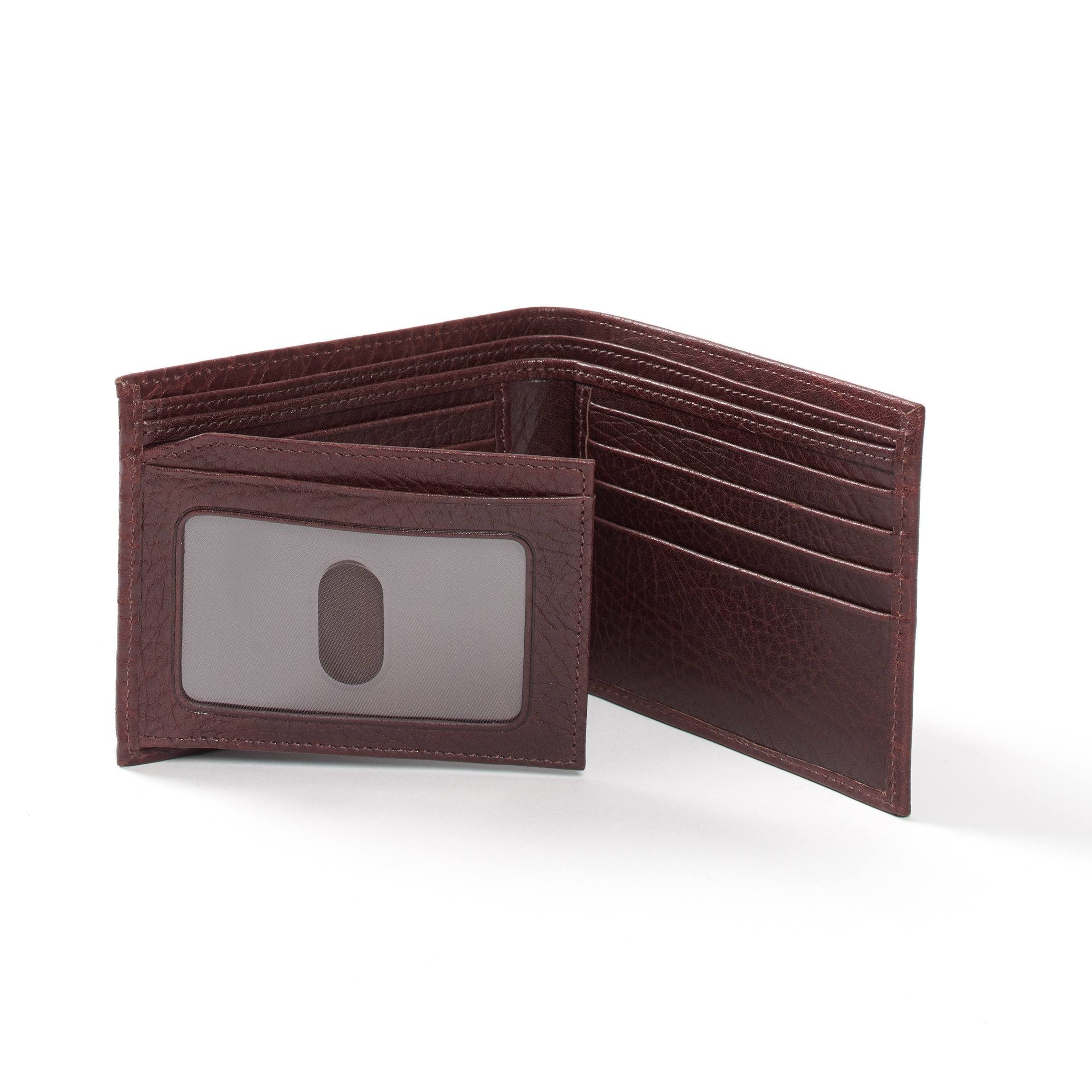 Premium Genuine Leather Bifold Wallet with Flap - Espresso Brown RFID Blocking - Slim & Stylish for Men - Perfect for Everyday Use, Travel & Business