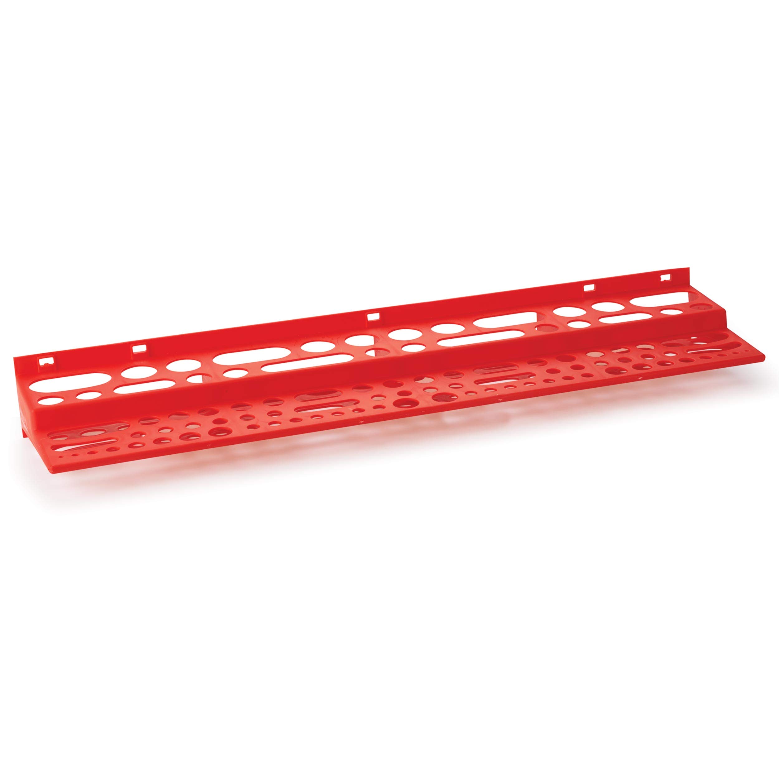 WOODRIVER Red Tool Rack - Heavy Duty Wall Mounted Organizer for Garage, Workshop & Home Storage | Perfect for Hammers, Wrenches & Power Tools