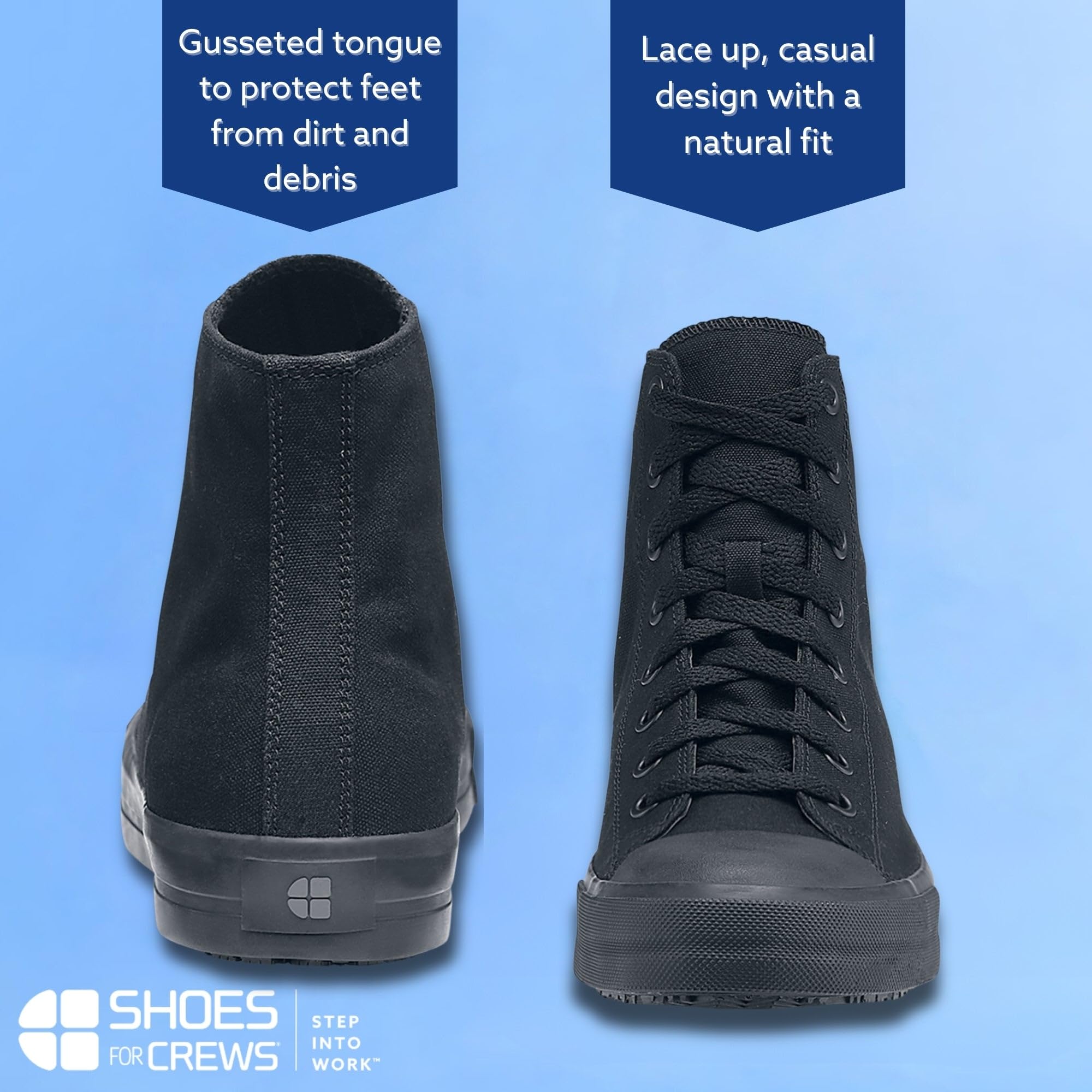 Slip-Resistant Work Shoes for Men & Women - Waterproof Safety Sneakers (Black Canvas/Leather) | Ideal for Restaurant, Healthcare & Construction Workers