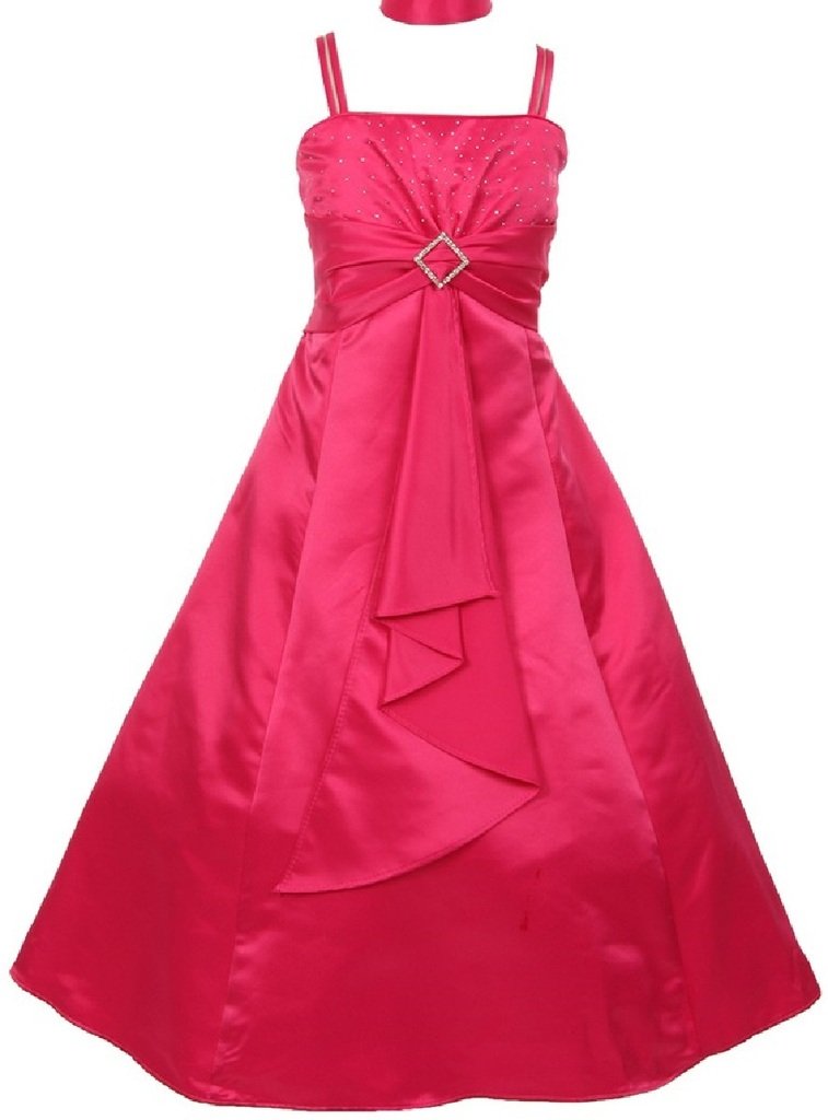 Sparkly Rhinestone Flower Girl Dresses with Spaghetti Straps & Buckle - Perfect for Birthday Parties, Pageants, and Special Occasions