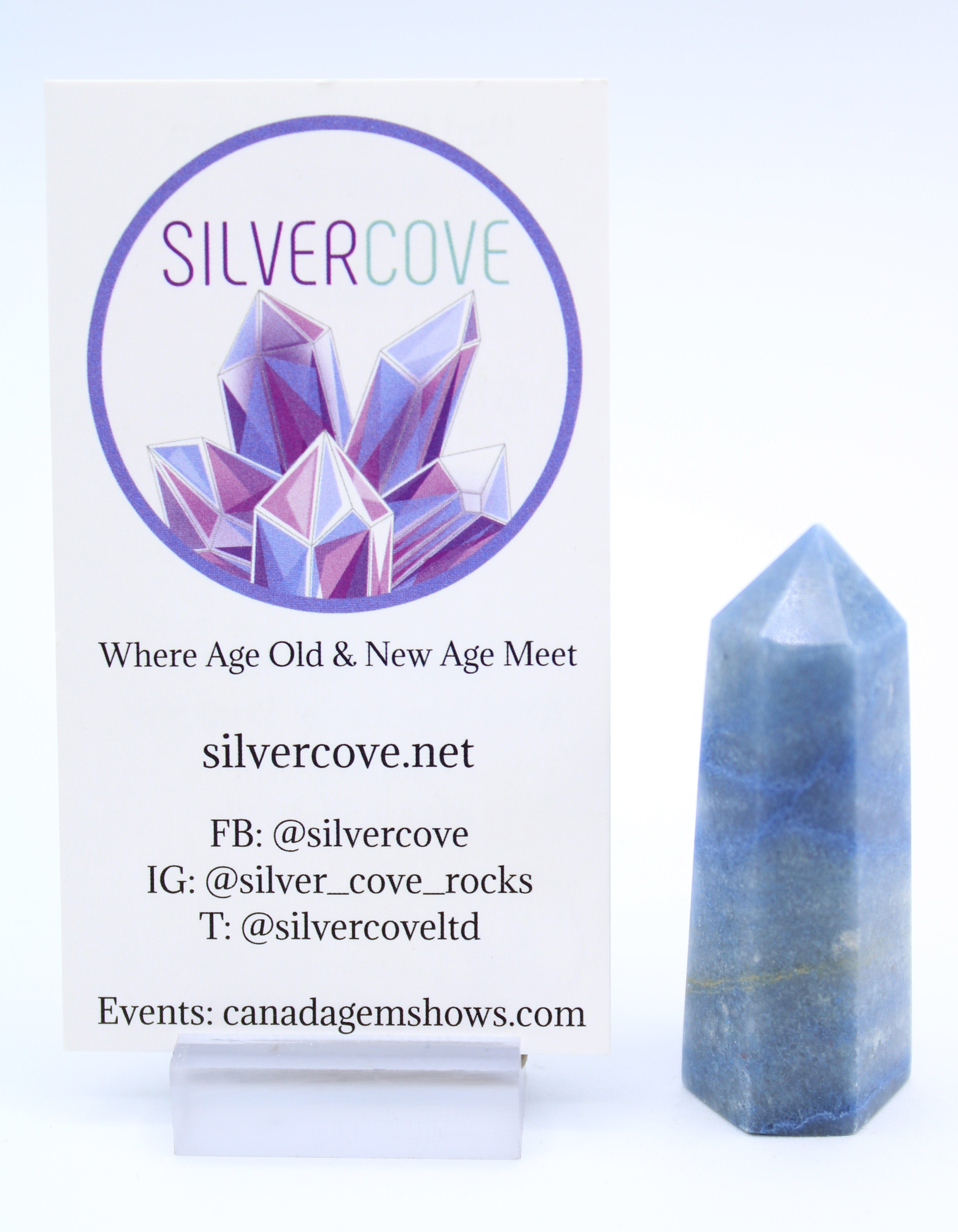 Blue Quartz Crystal Tower - Natural Healing Stone for Home Decor, Meditation & Energy Cleansing | Perfect for Office Desk, Yoga Space & Gift Giving