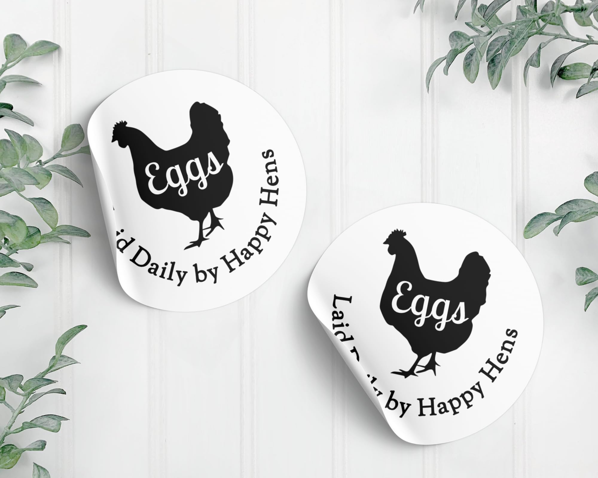 Happy Hens Egg Labels - Round Stickers for Farm Fresh Eggs