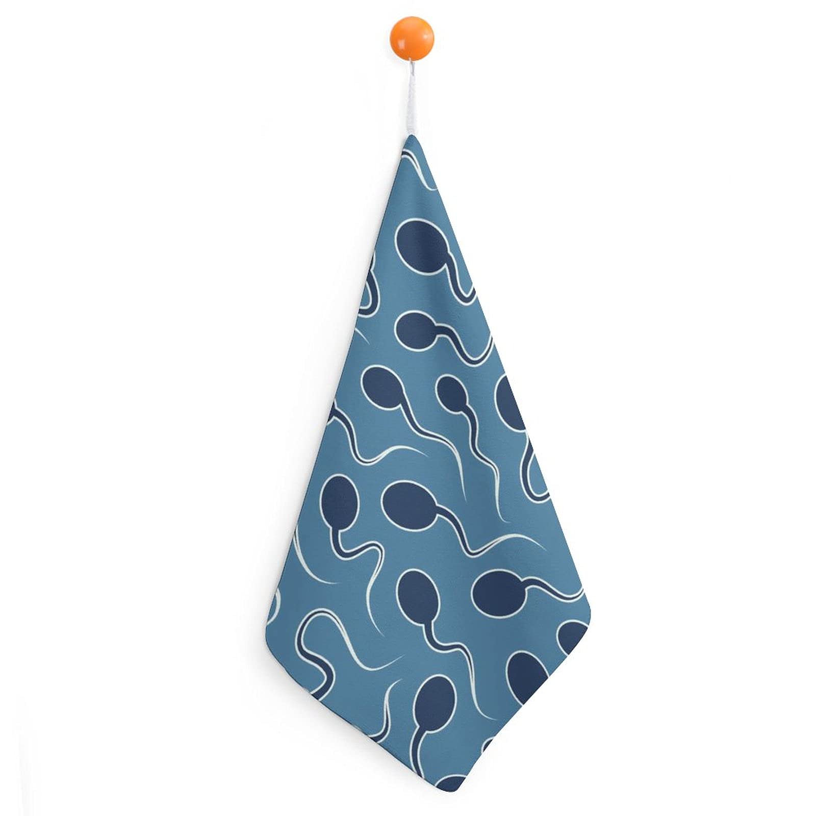 Funny Blue Sperm Design Kitchen Towels - Absorbent Hand & Dish Drying Cloths with Hanging Loop for Bathroom, Kitchen Decor - Perfect for Gag Gifts, Bachelor Parties & Science Themed Home Decor