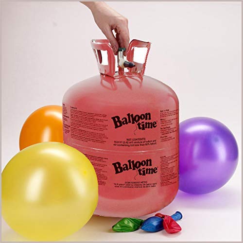 Premium Helium Tank Kit with 50 Latex Balloons, White Ribbon, 12 Gold Balloon Weights & Tying Tool - Perfect for Birthday Parties, Weddings, Baby Showers & Special Events
