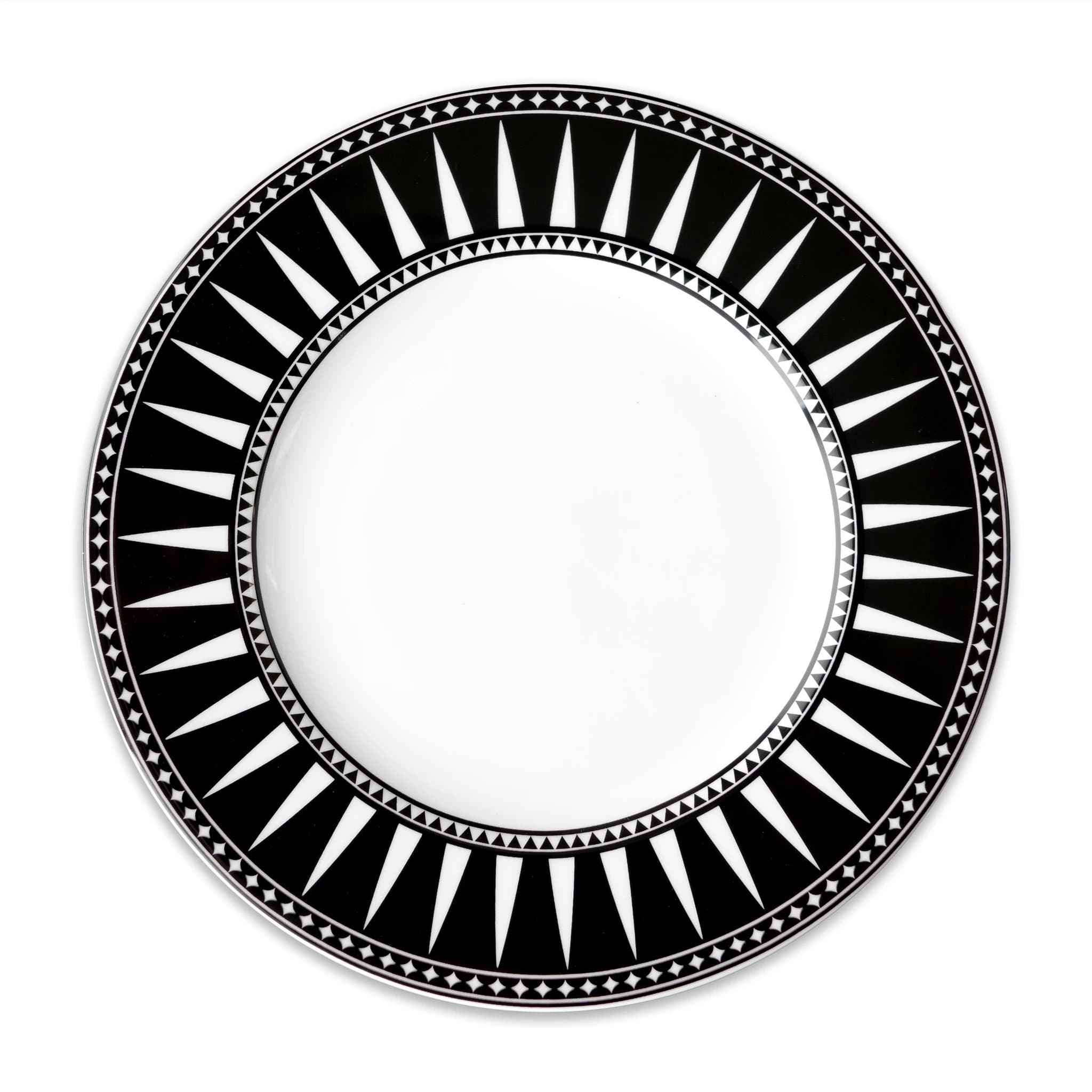 Premium Black Burst Bone China Dinner Plates - Elegant 12-Piece Set for Fine Dining & Formal Occasions - Perfect for Weddings, Anniversaries & Upscale Dinner Parties