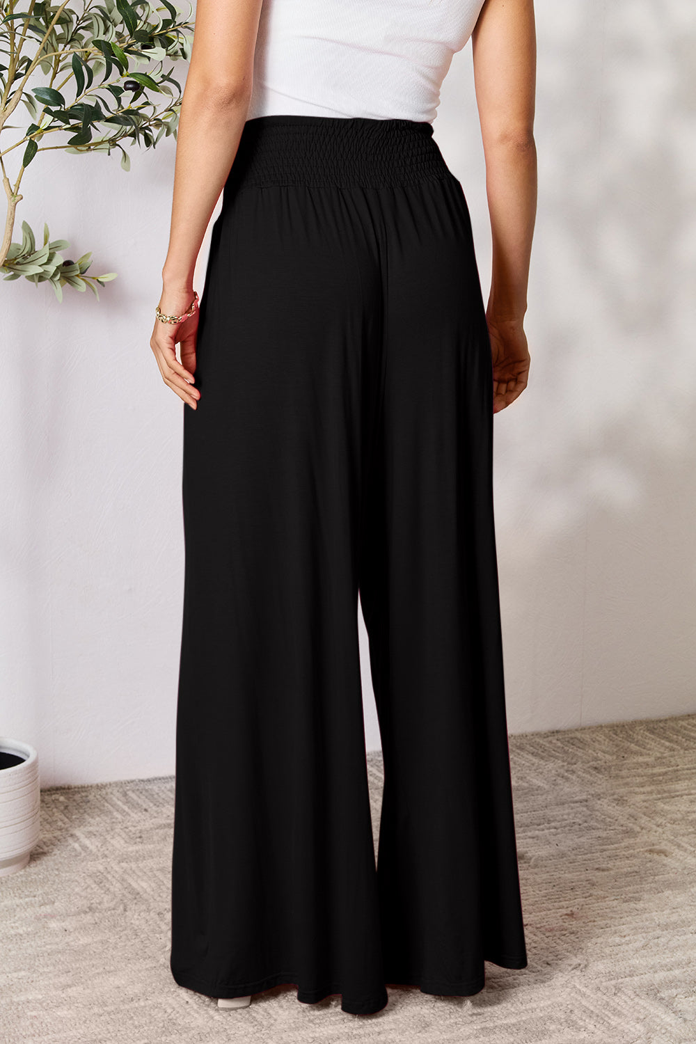 Full Size Wide Waistband Wide Leg Resort Pants for Women - Comfortable Vacation & Beach Wear for Summer Travel
