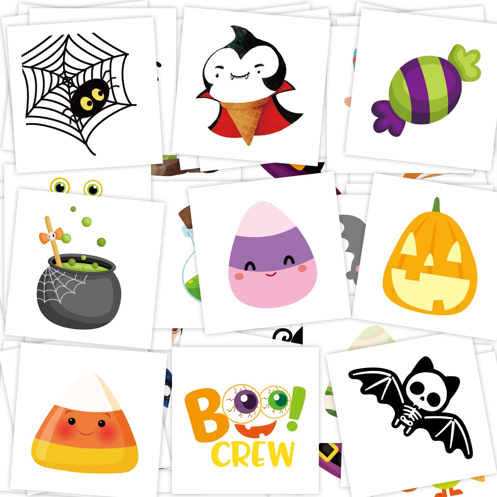 144 Pcs Halloween Temporary Tattoos for Kids - Bulk Halloween Party Favors, Goody Bag Stuffers & Party Supplies (Perfect for Trick-or-Treating, Costume Parties & Classroom Activities)