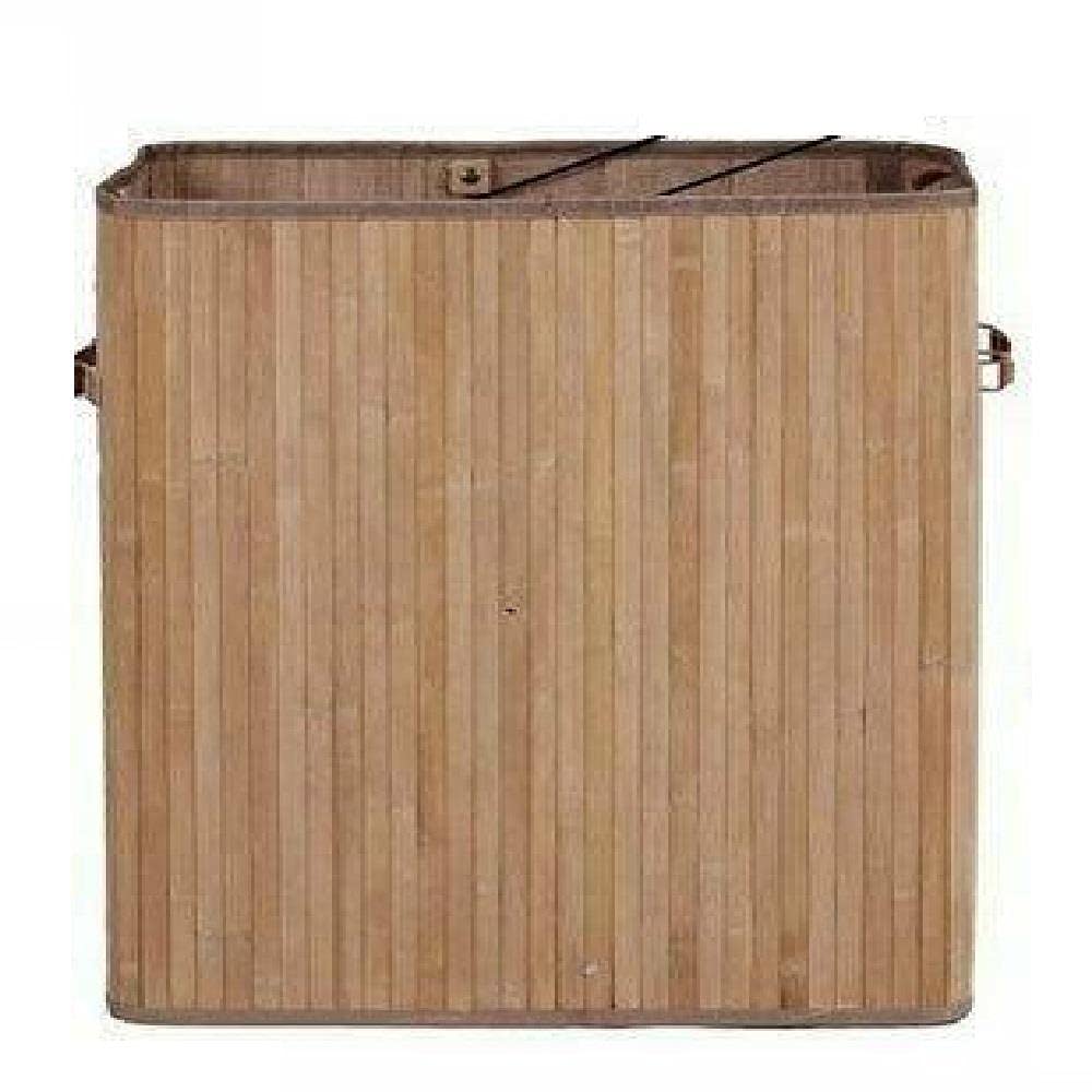 Premium Bamboo Laundry Hamper Basket - Foldable Clothes Storage Bin with 3 Compartments for Sorting - Eco-Friendly Laundry Organization for Bedroom, Bathroom & Dorm - Perfect for Whites, Colors & Delicates