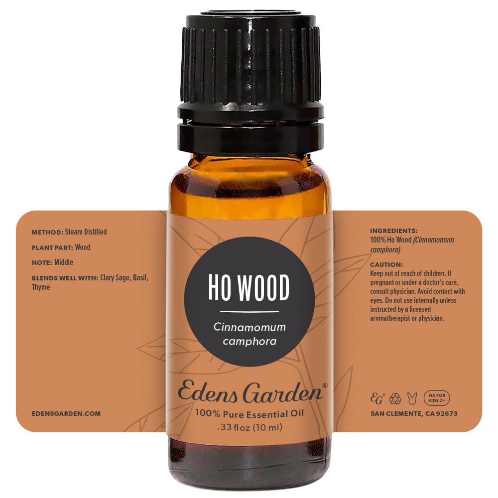 Edens Garden Ho Wood Essential Oil - 100% Pure Premium Grade, Undiluted & Natural for Aromatherapy | Best for Diffusers, Skin Care, Candles & Humidifiers | 10ml (.33 fl oz) | Perfect for Relaxation, Stress Relief & Home Spa