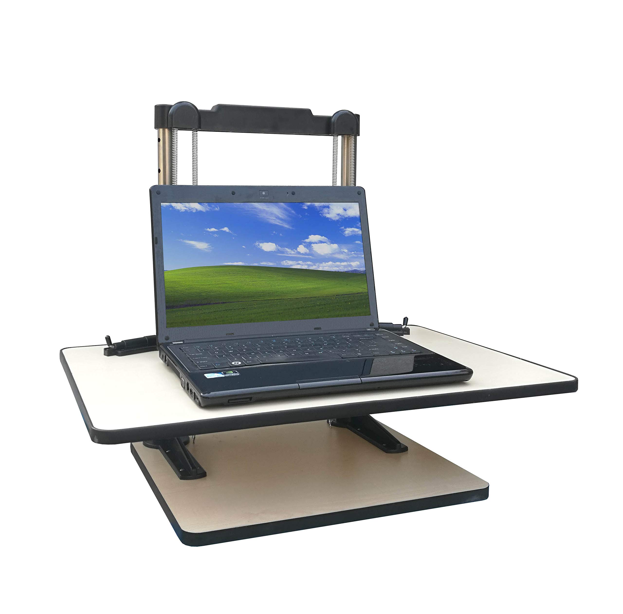 FixtureDisplays® Height Adjustable Standing Desk - Ergonomic Sit Stand Workstation with Spring Mechanism (Model 16104-NPF) | Perfect for Home Office, Gaming Setup & Workspace Productivity