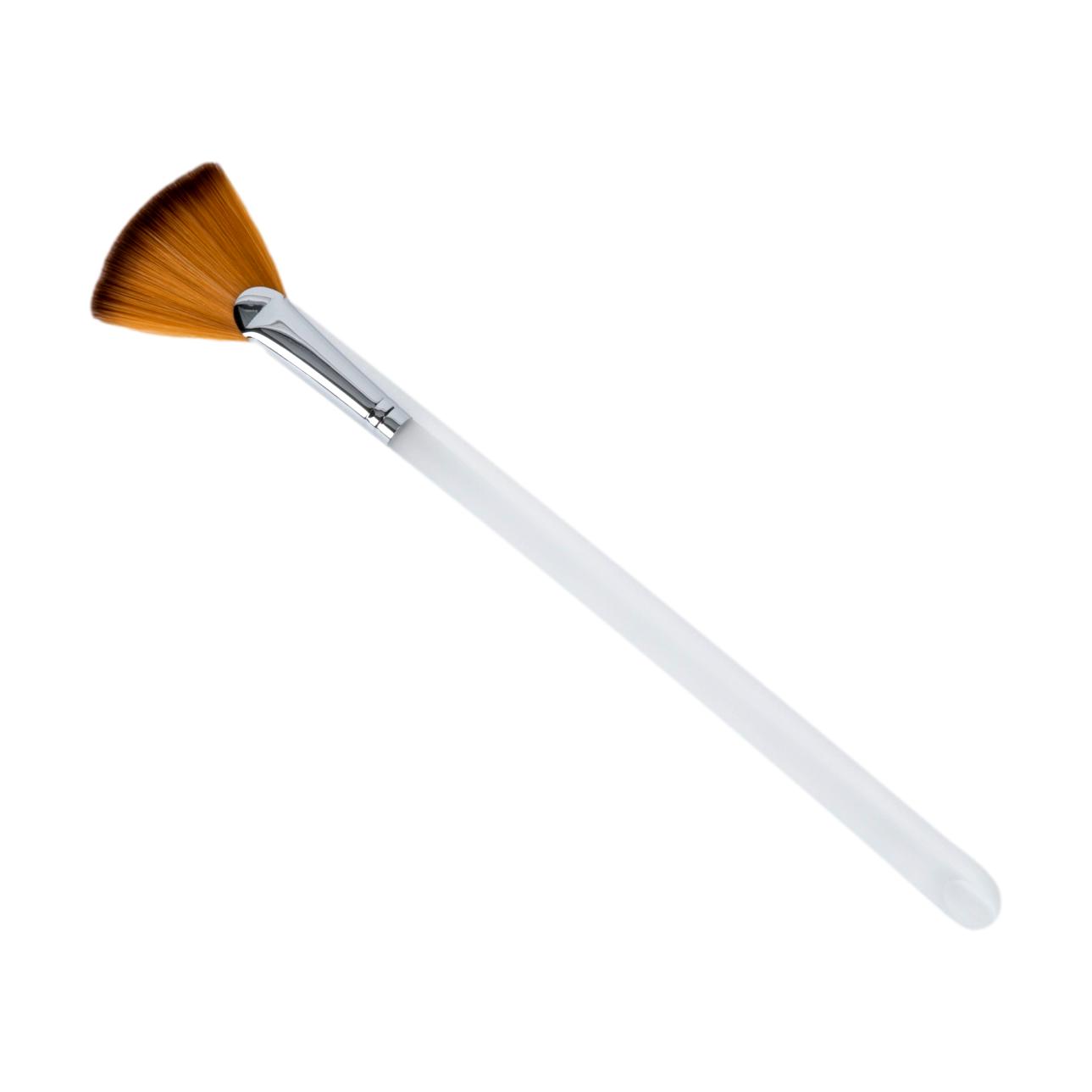 Fan Makeup Brush with Soft Synthetic Bristles & Ergonomic Acrylic Handle - 8.5 Inch Professional Powder Brush for Flawless Foundation, Blush and Setting Powder Application - Perfect for Daily Makeup & Professional Makeup Artists