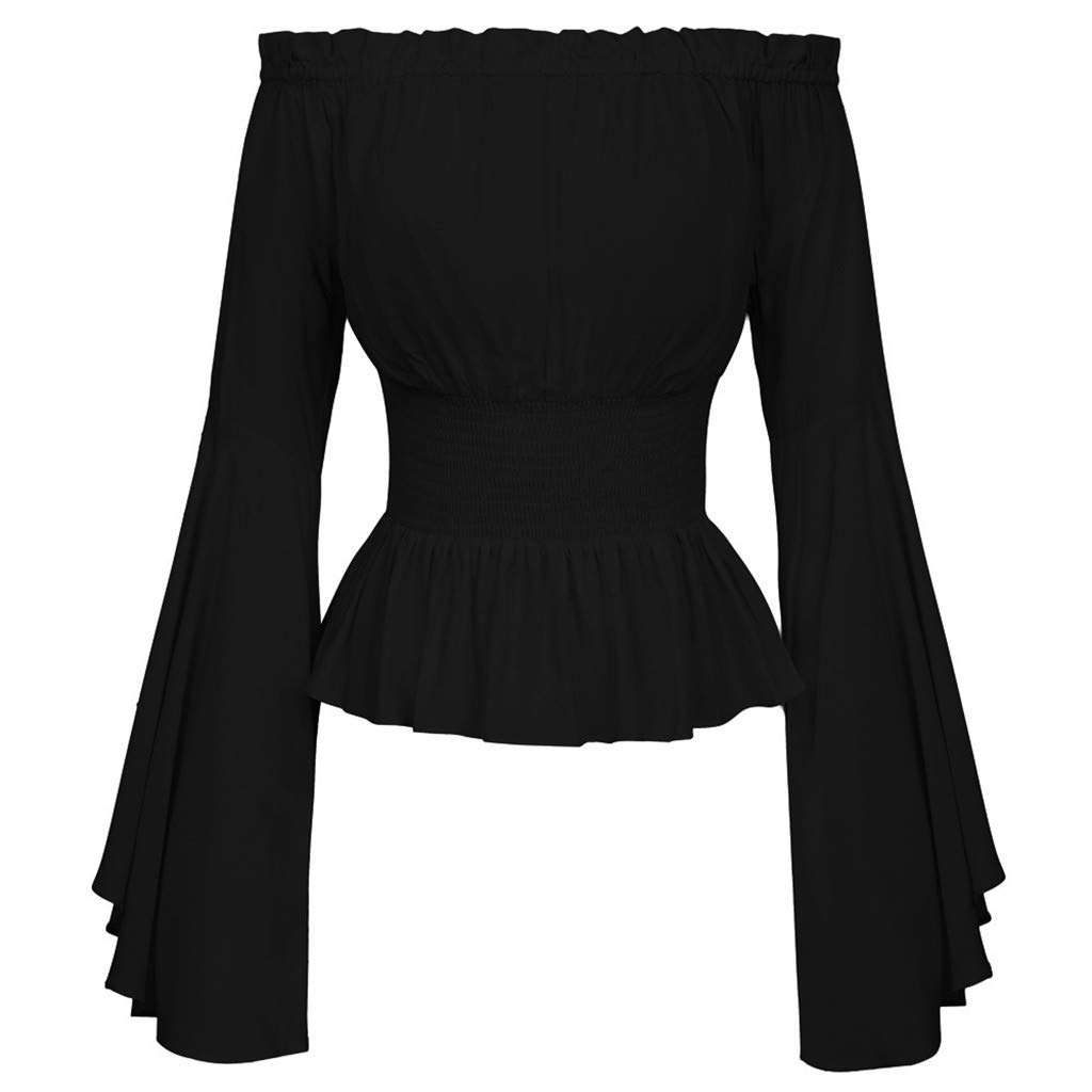 Cooling Shirts for Women - Retro Vintage Slash Neck Flare Sleeve Blouse, Casual Loose T-Shirt Top | Perfect for Summer, Outdoor Activities & Casual Wear