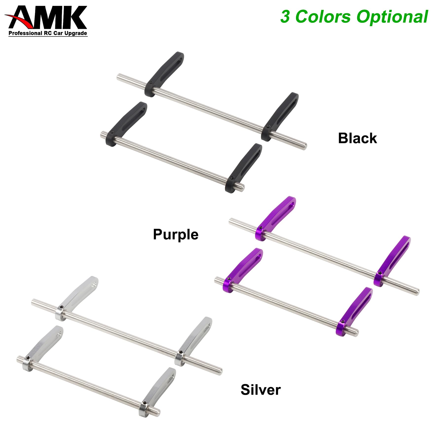 AMK Adjustable 1/10 Scale Metal Bumper Set - Front & Rear Upgrade for RC Crawler Axial SCX10, Element Enduro, Gen7, Gen8, TRX6, TRX4 - Durable Off-Road Protection (Silver) - Perfect for Rock Crawling & Trail Adventures