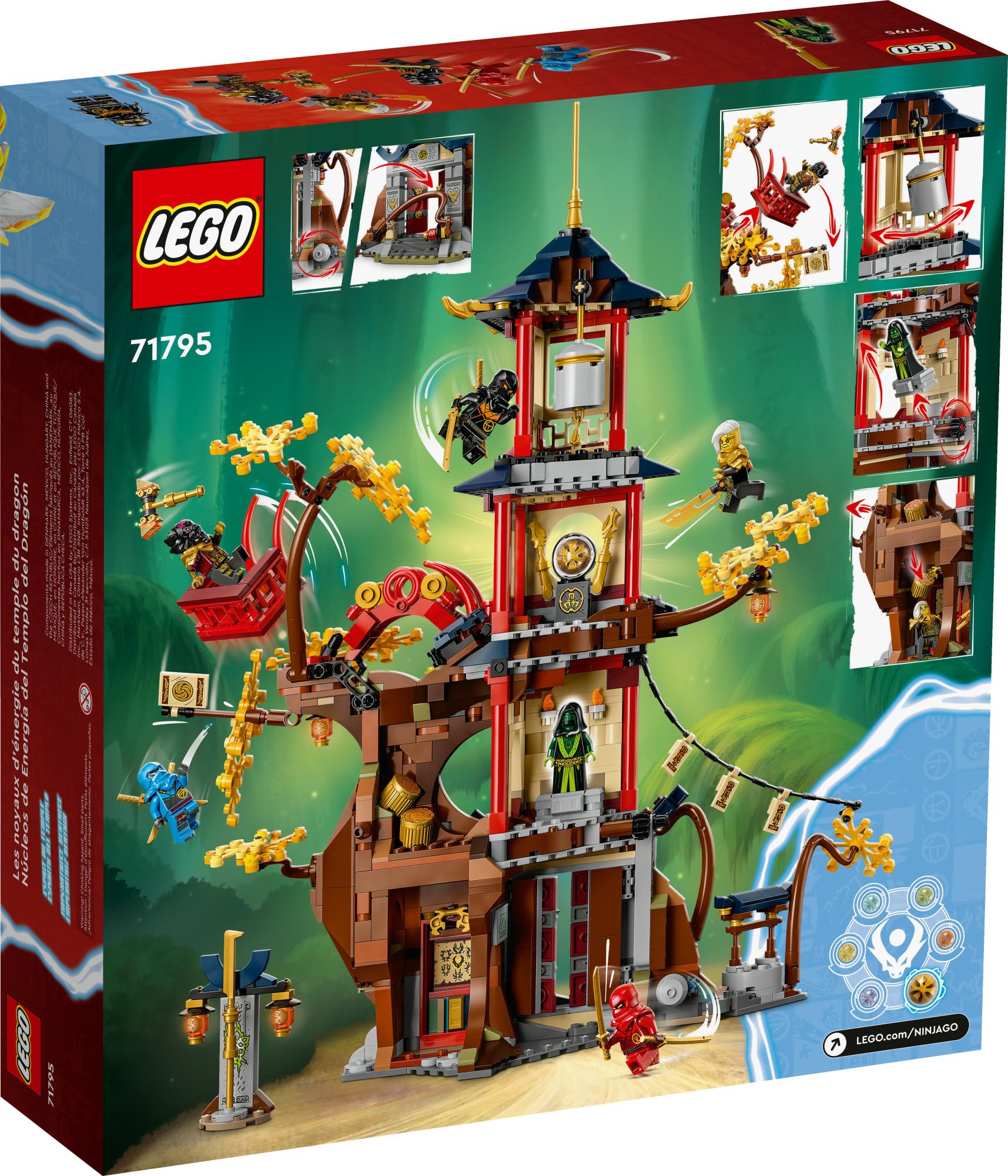 LEGO NINJAGO Temple of The Dragon Energy Cores 71795 Building Set - Ninja Temple Playset with 6 Minifigures (Cole, Kai, Nya) | Creative Construction Toy for Kids Ages 8+ | Perfect Gift for Ninjago Fans | Great for Imaginative Play and Action-Packed Adventures