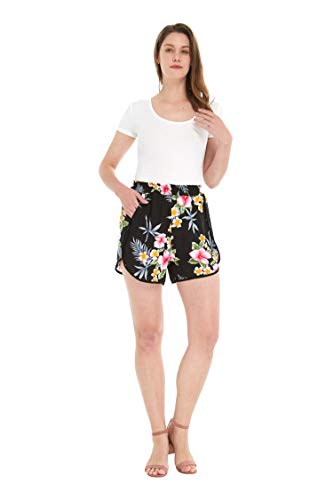 Women Elasitc Waist Shorts With Pockets
