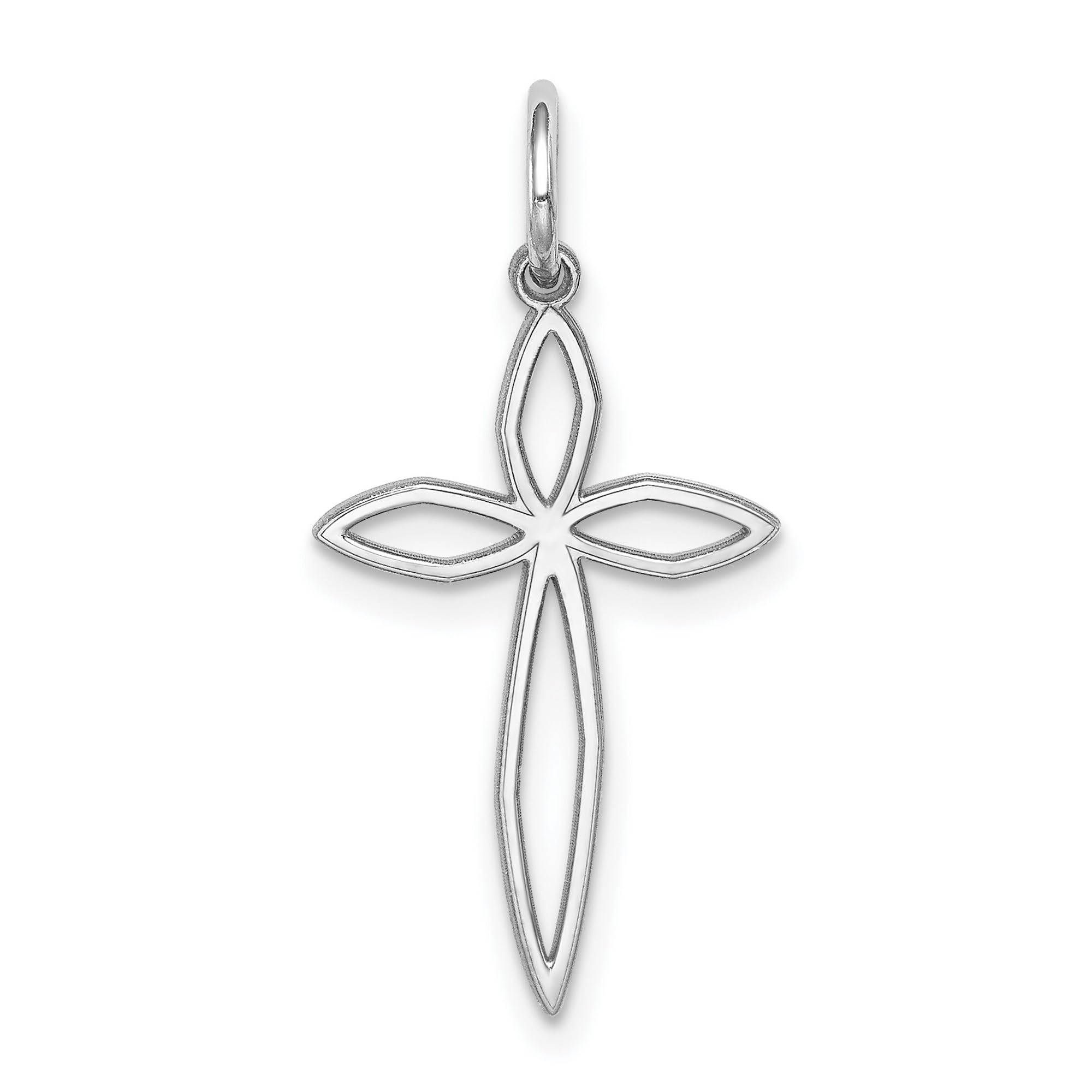 Sterling Silver Cross Pendant - 20mm x 13mm Laser Engraved Religious Jewelry for Women & Men - Perfect for Gifts, Baptism, Weddings & Everyday Wear