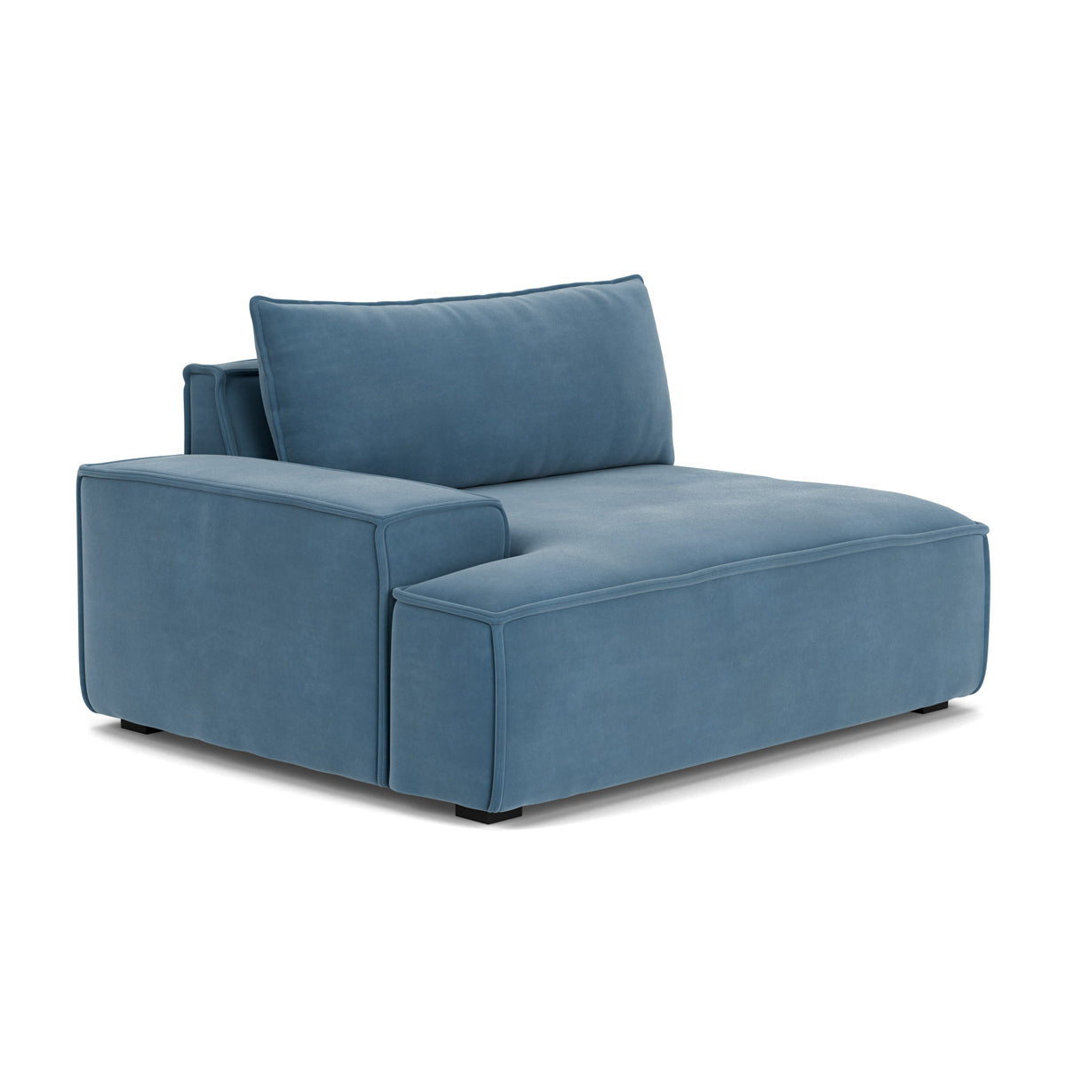 Daphne Velvet Left Arm Modular Sofa - 1 Seater Modern Living Room Furniture for Small Spaces, Apartments & Cozy Home Decor