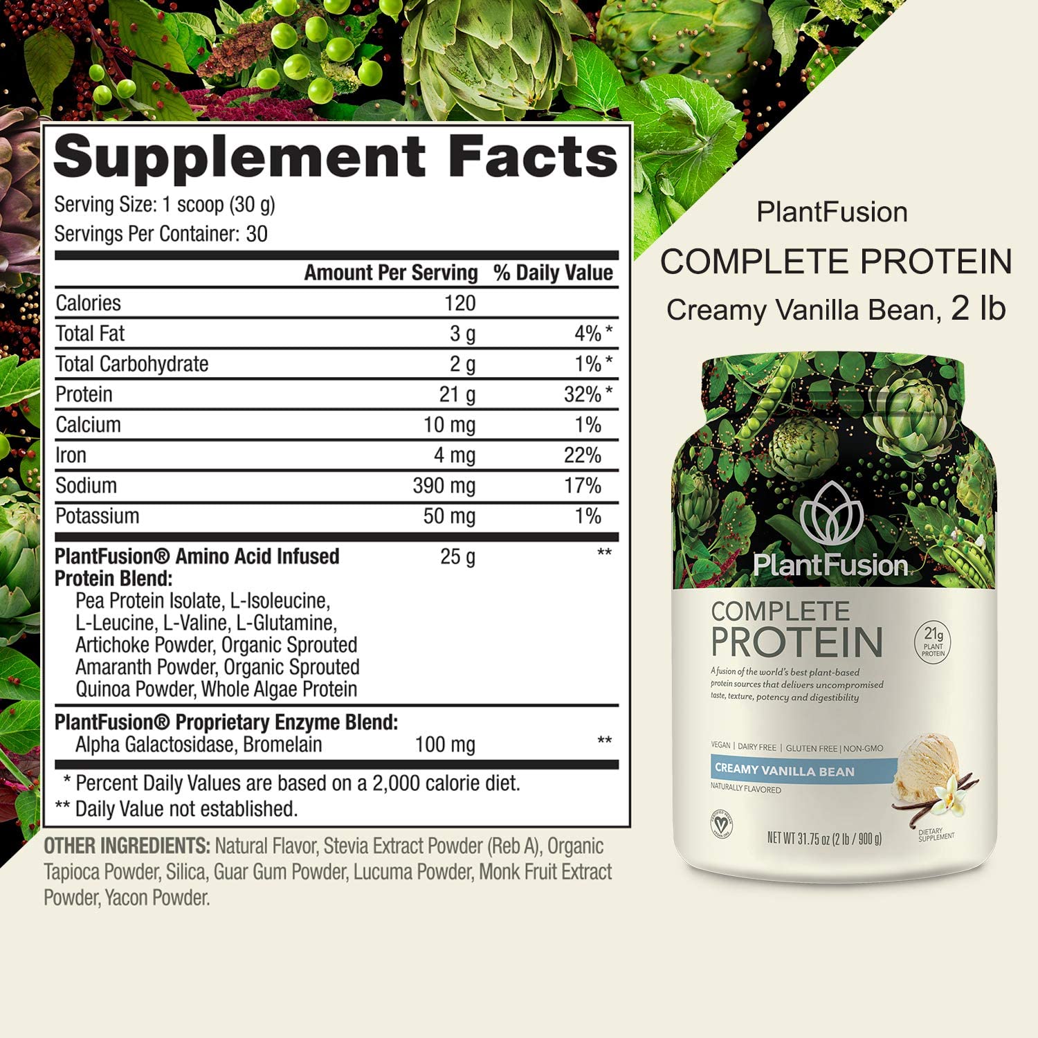 PlantFusion Complete Plant-Based Pea Protein Powder Bundle - Non-GMO, Vegan, Dairy-Free, Gluten-Free, Soy-Free, Allergy-Friendly with Digestive Enzymes - Vanilla Bean & Chocolate Flavors (2lb) | Perfect for Post-Workout Recovery, Smoothies & Healthy Meal Replacement