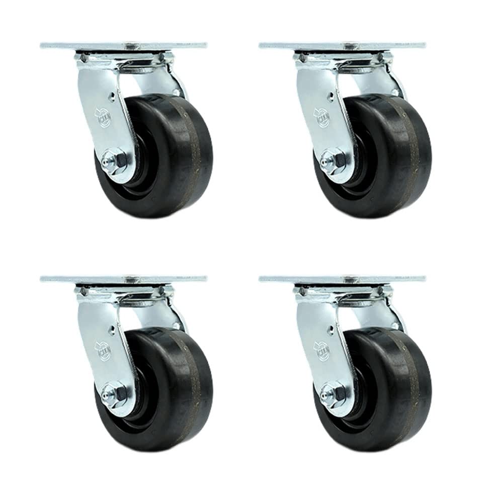 Greenlee GMX Cart Caster Set MA6065 - Heavy Duty Replacement Casters with Black Phenolic Wheels (Set of 4) - Perfect for Industrial Material Carts, Workshop Equipment & Service Vehicles