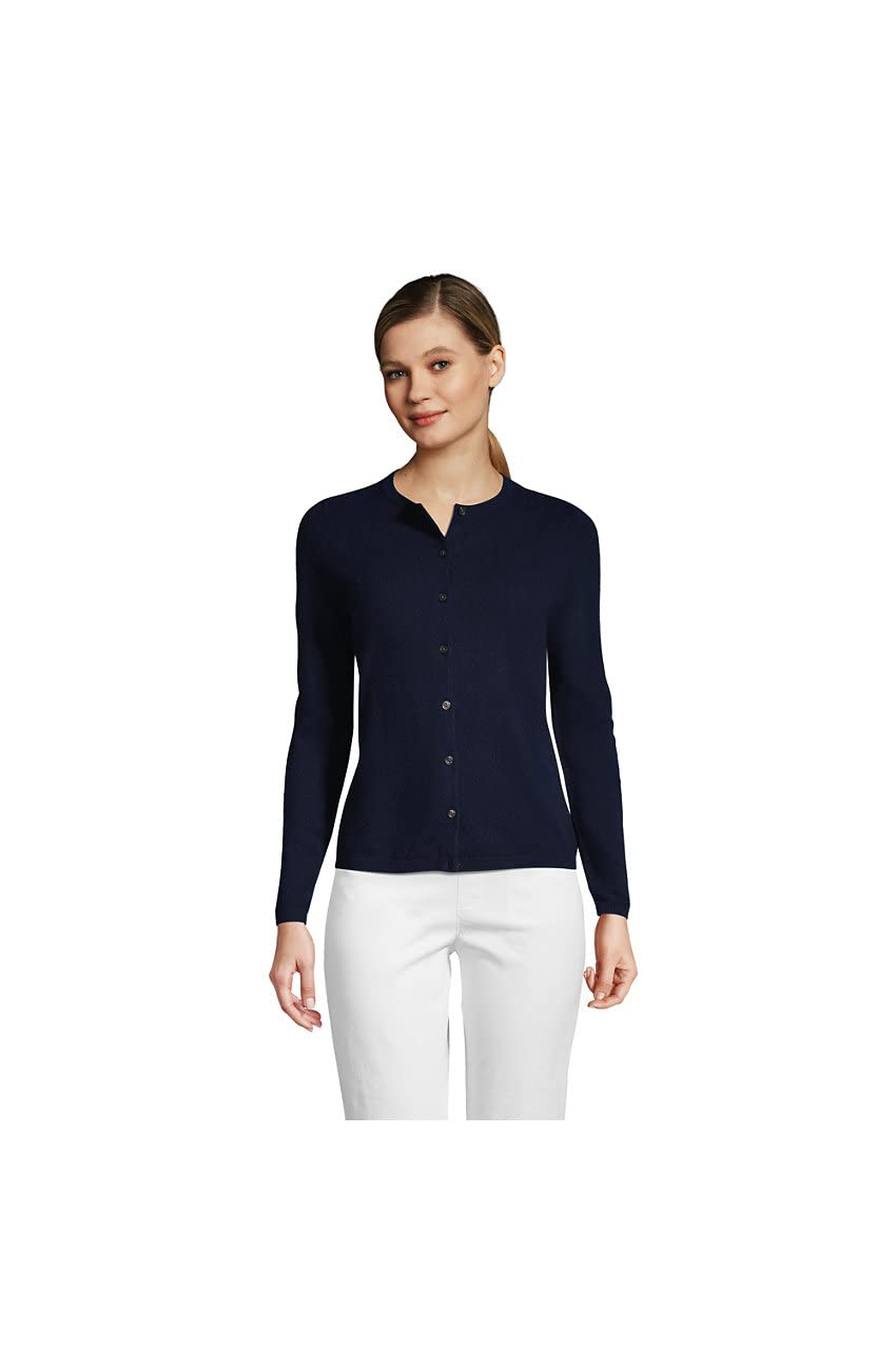 Lands' End Women's Soft Cashmere Cardigan Sweater - Cozy Knit Wrap for Fall & Winter - Perfect for Office, Travel and Casual Outfits