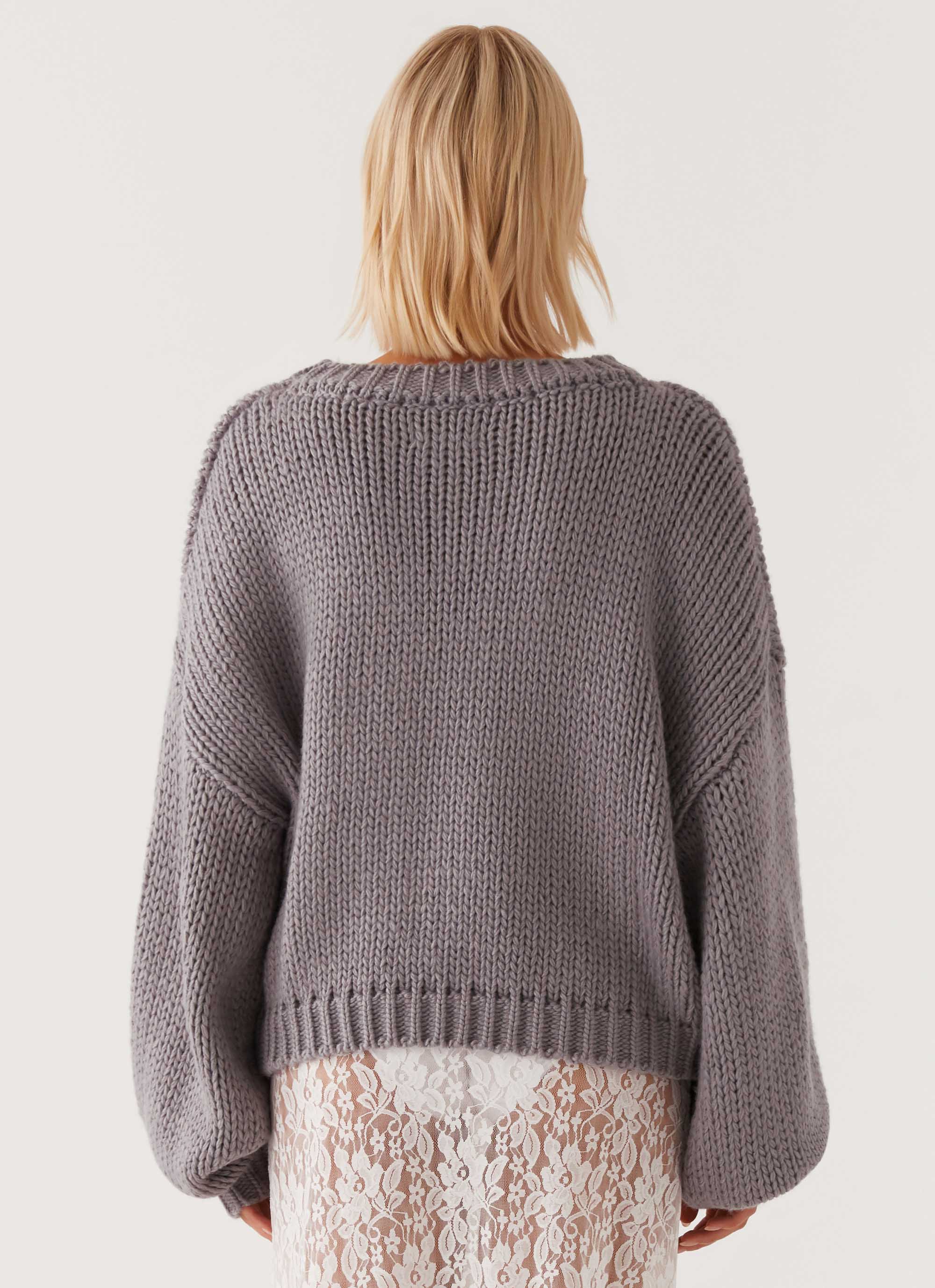 Costella Knit Sweater for Women - Soft Grey Pullover | Cozy Winter & Fall Fashion | Perfect for Casual Outfits & Layering