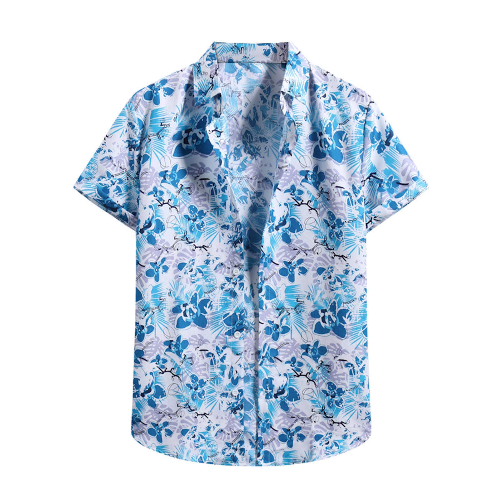 Men's Hawaiian Shirt Short Sleeve Beach Floral Print Corduroy Shirt - Tropical Vacation Wear for Men & Women | Perfect for Summer Parties, Luau Events and Casual Outings