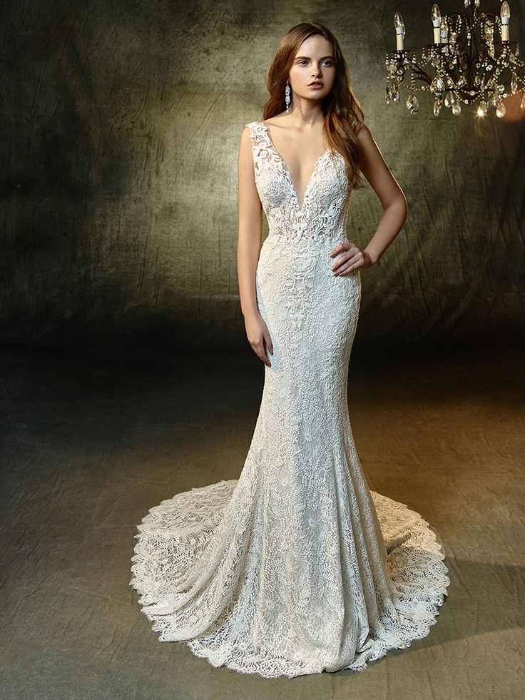 Enzoani Lucy Blue Wedding Gown - Elegant Long Sleeve Lace Bridal Dress for Church Ceremony & Formal Events