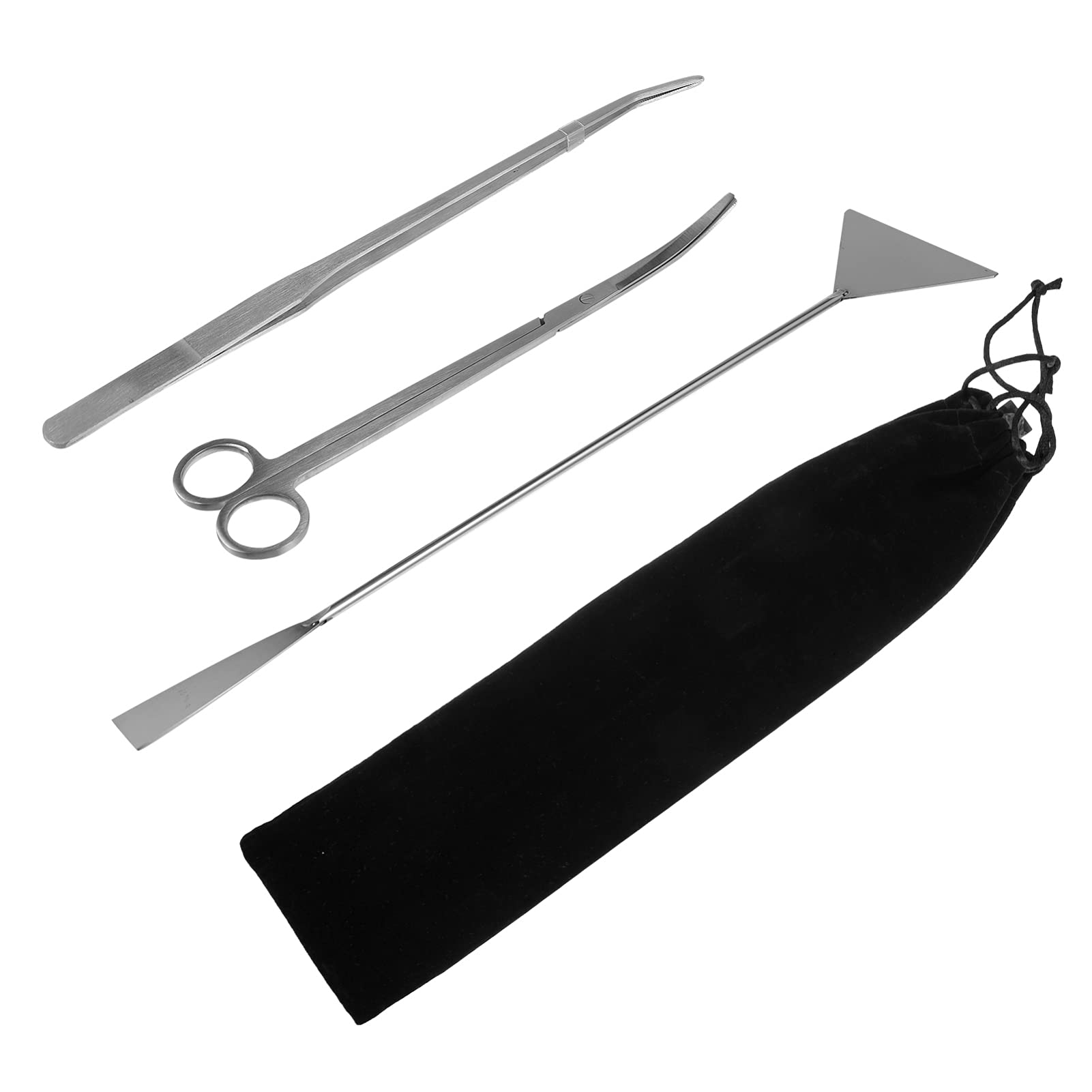 Balacoo 4-Piece Aquarium Cleaning Kit - Stainless Steel Fish Tank Tools Set with Plant Scissors, Tweezers, Spatula & Trimmer for Aquatic Plant Care and Tank Maintenance | Perfect for Freshwater & Saltwater Aquariums