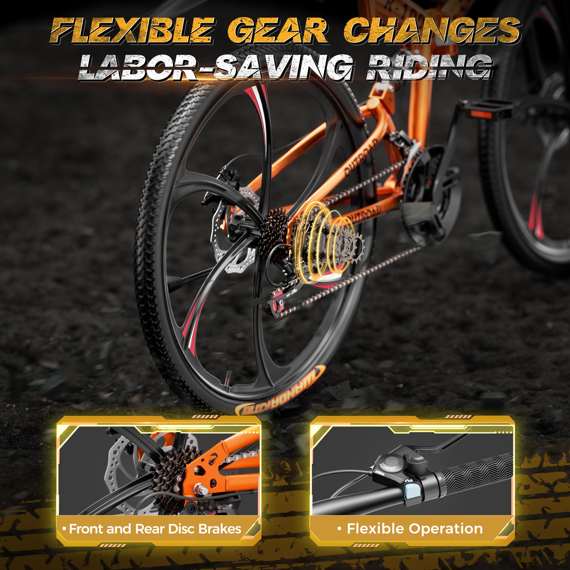 26 Inch Adult Folding Mountain Bike - 21 Speed Foldable Bicycle with Full Suspension & Dual Disc Brakes | High Carbon Steel Frame | Compact Folding Design for Men, Women & Teens | Perfect for Commuting, Trail Riding & Urban Adventures