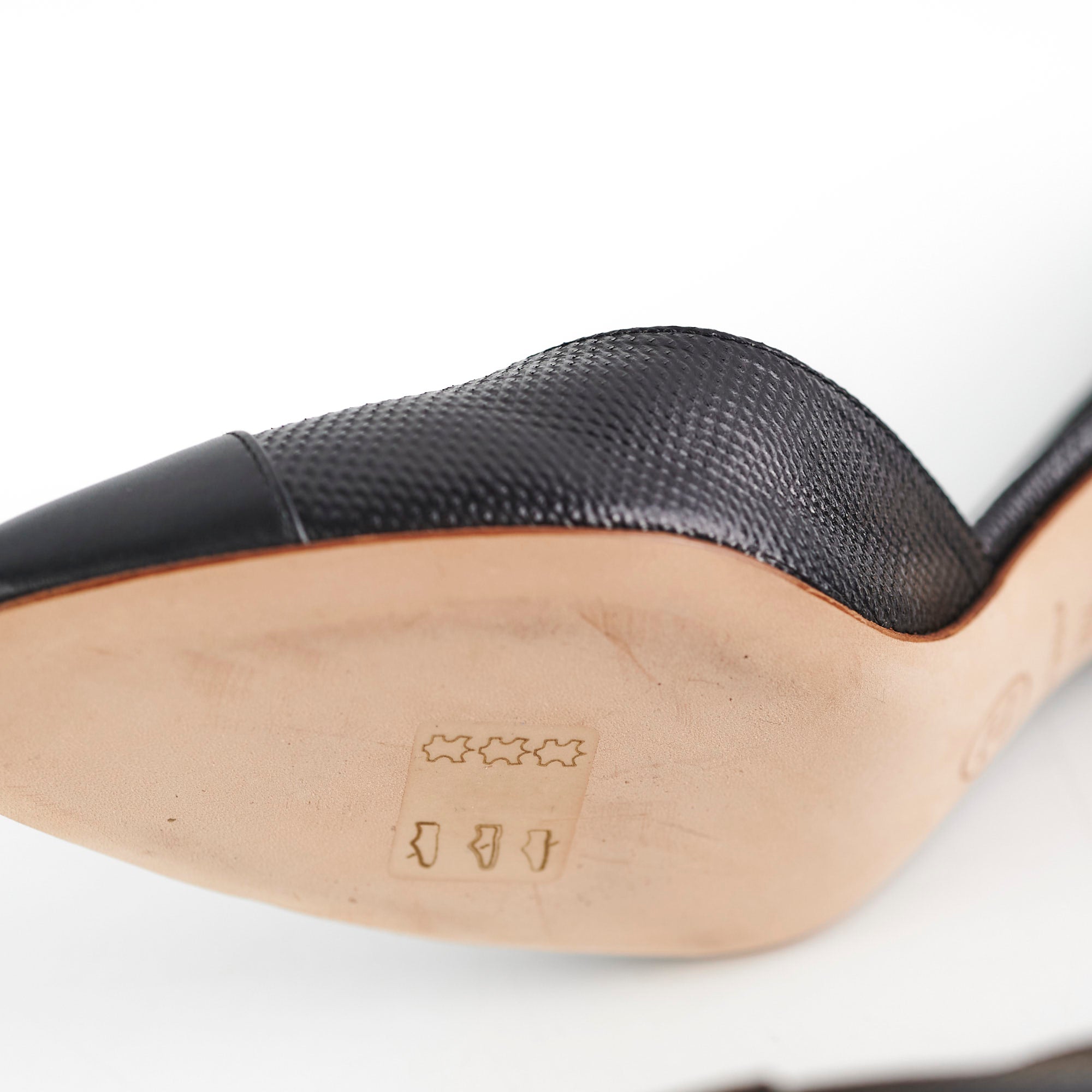 Chanel Black Leather High Heels Women's Shoes Size 38.5 - Perfect for Evening Parties, Weddings & Formal Events