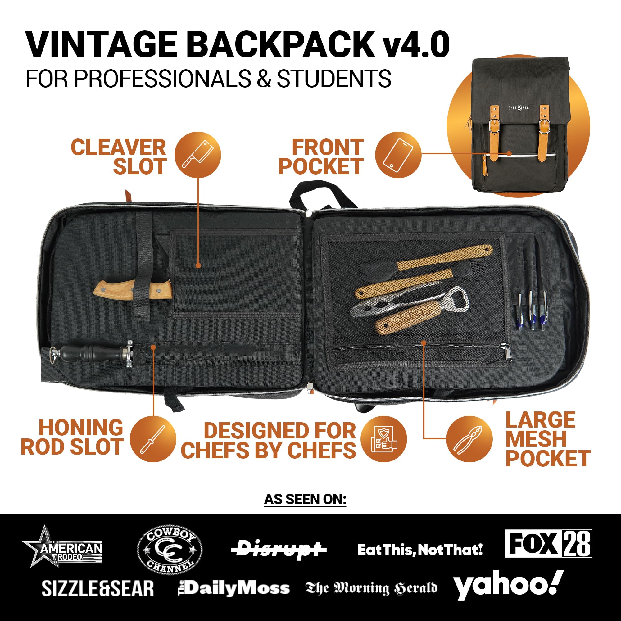 **Professional Chef Knife Bag Backpack - 30+ Pockets for Knives & Culinary Tools | Heavy-Duty Knife Carrying Case with Hidden Tablet Pocket | Ideal for Chefs, Culinary Students & Cooking Enthusiasts (Black) - Perfect for Kitchen, Travel & Cooking Classes**