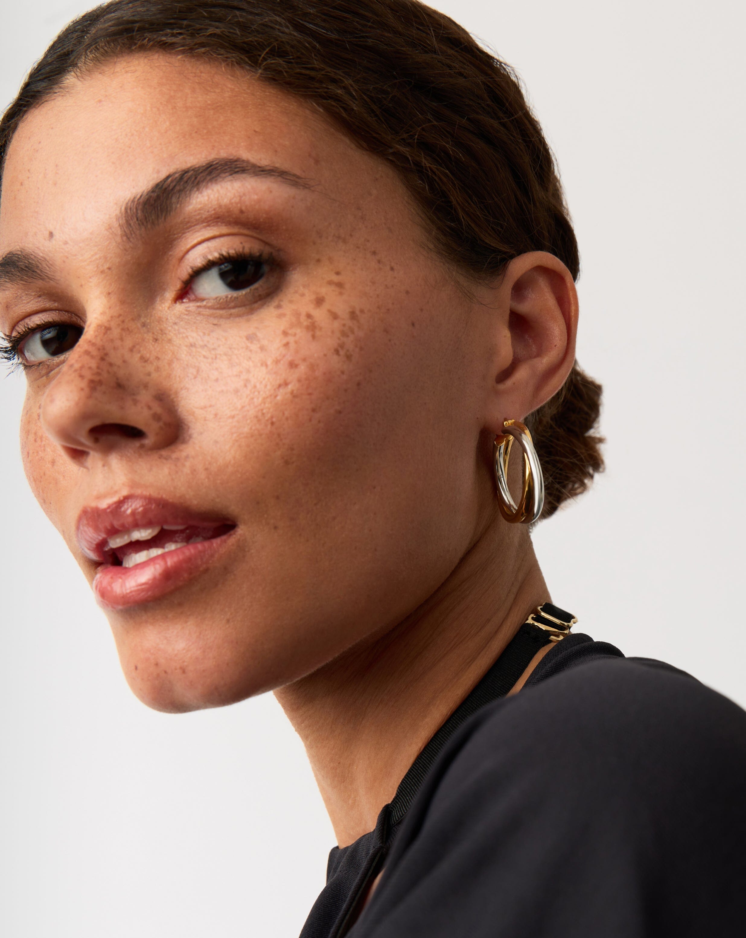 Lucy Williams Entwine Large Hoop Earrings | Mixed Metal Gold & Silver Statement Earrings for Women | Boho Chic Jewelry for Everyday Wear & Special Occasions